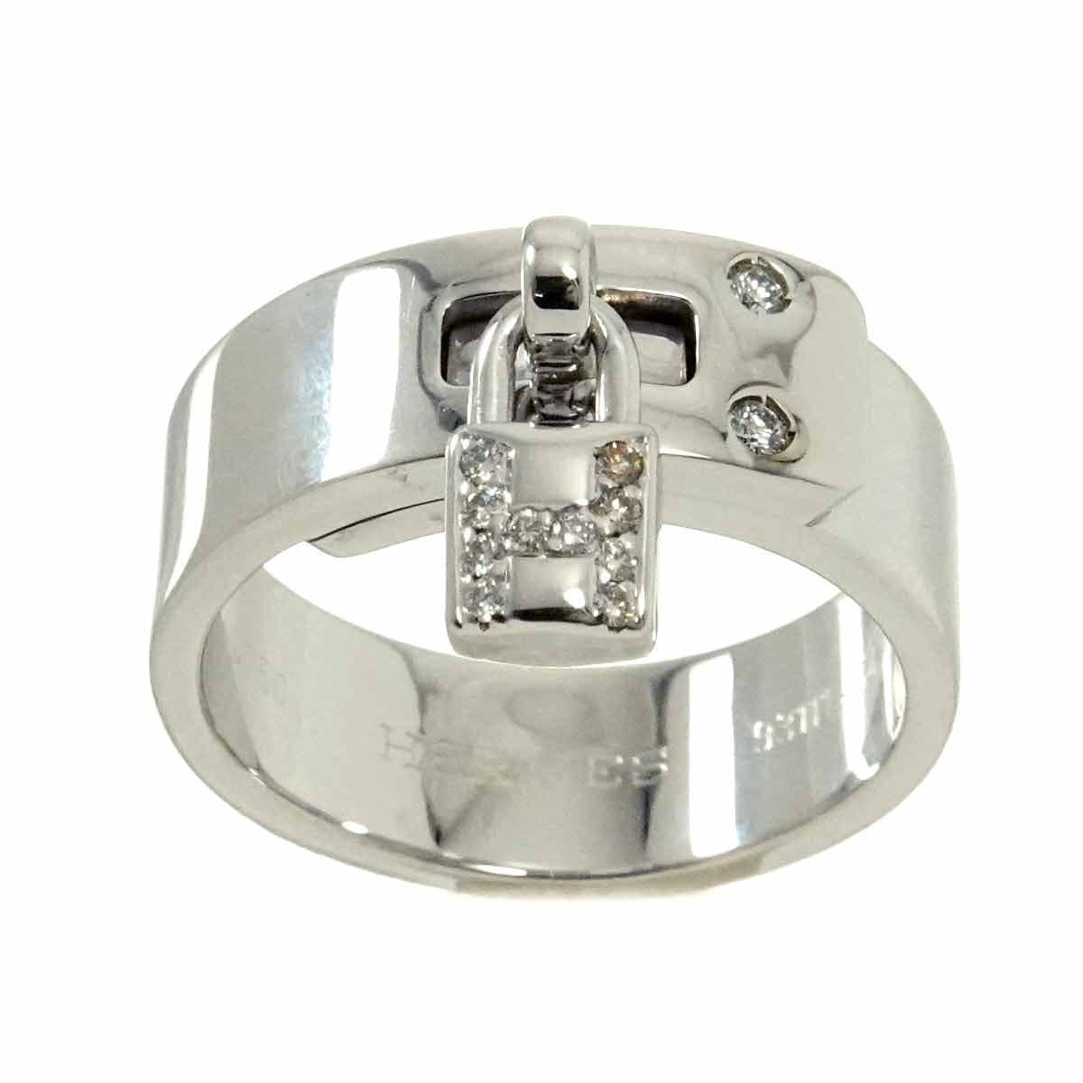 HERMES HERMES Kelly Diamond Ring 18K WG 750 Size54 6.75(US) 90294780