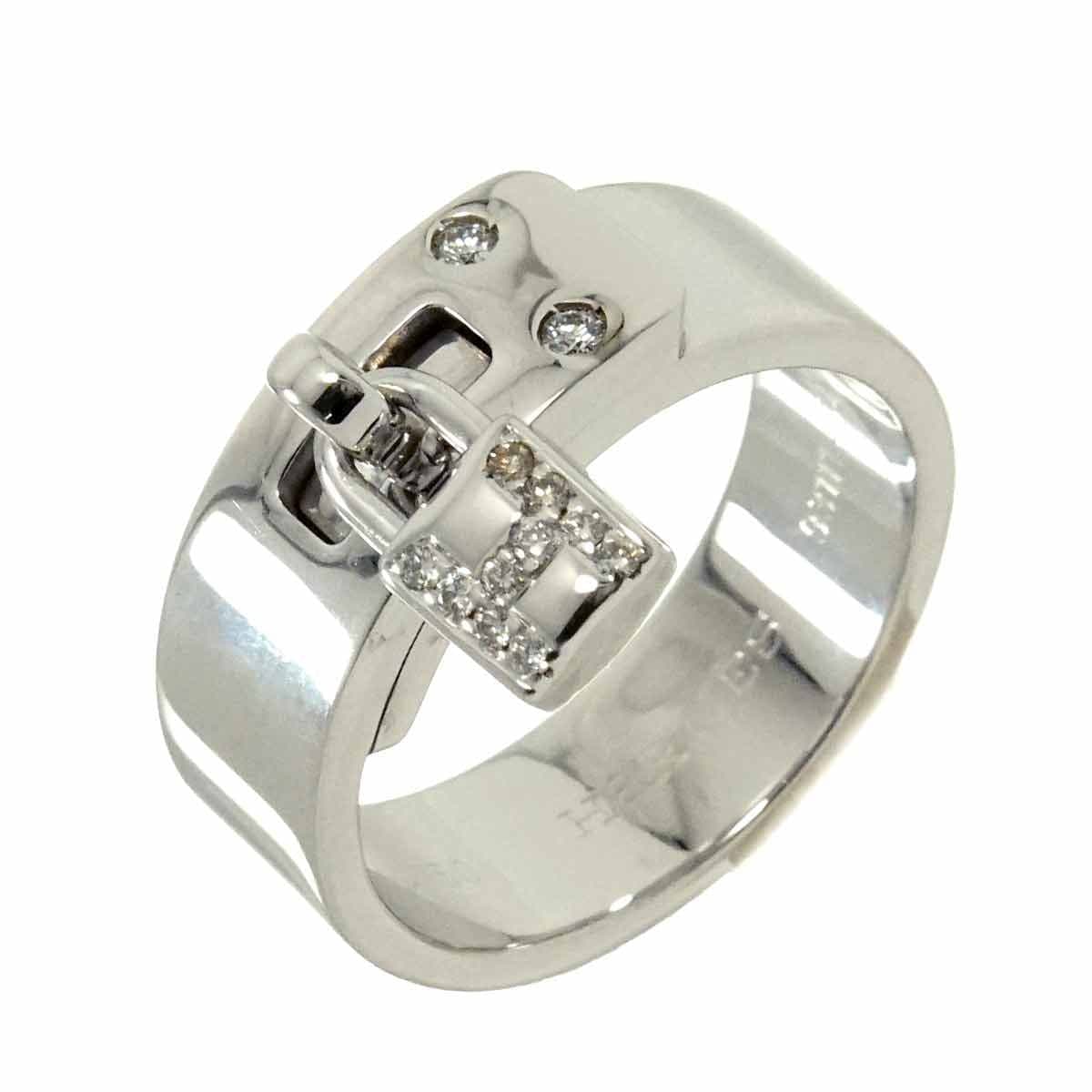 HERMES HERMES Kelly Diamond Ring 18K WG 750 Size54 6.75(US) 90294780