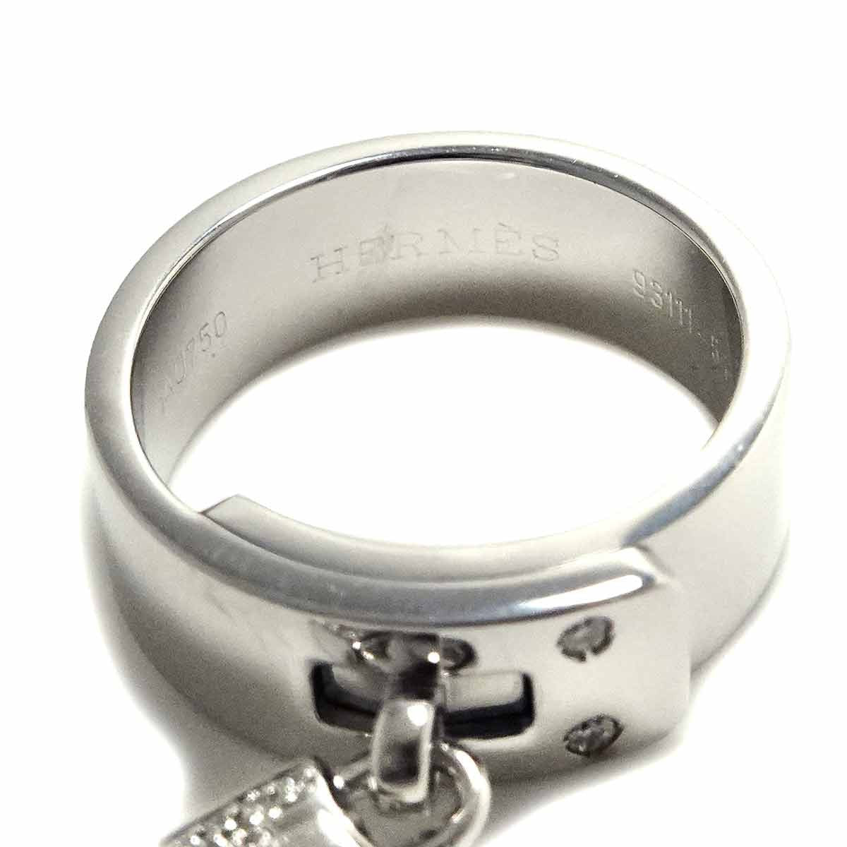 HERMES HERMES Kelly Diamond Ring 18K WG 750 Size54 6.75(US) 90294780