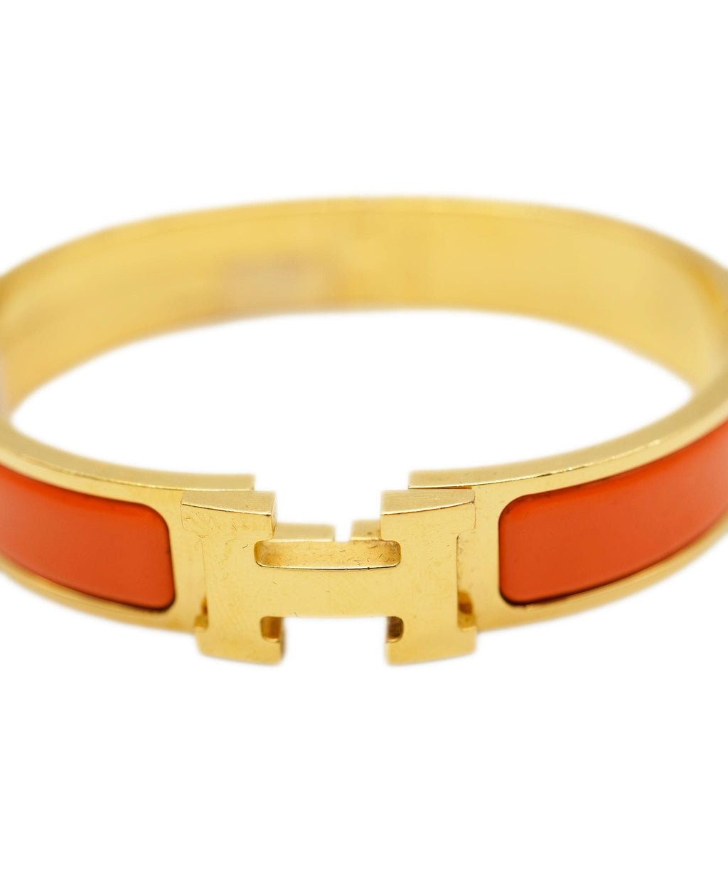 Gold Plated Hermès Clic H Orange Fruité Bracelet ABC0452 – LuxuryPromise