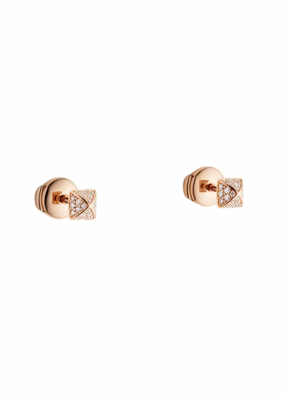 Hermès Hermès Clou D'H Rose Gold Diamond Earrings (Pierced) SKC1758
