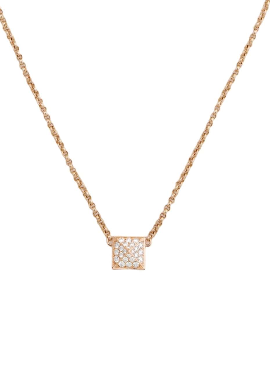 Hermès Hermès Clou D'H Rose Gold Diamond SM Pendant Necklace SKC1759