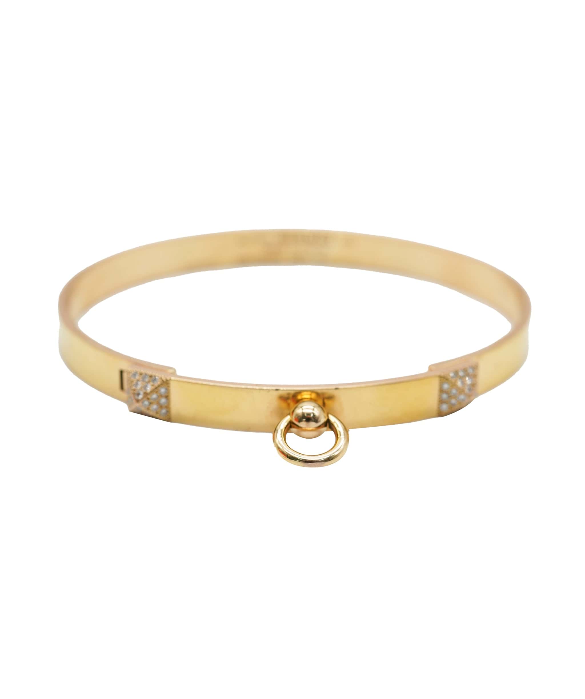 Hermès Hermès Collier De Chien 18K Rose Gold and diamond Bracelet, Small Model ABC0539