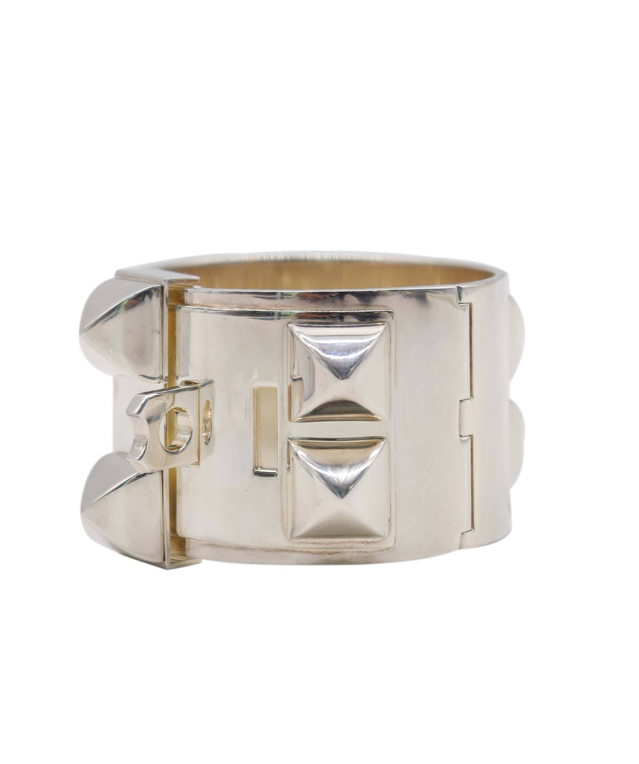 Hermès HERMES Collier de Chien Bangle SV Ag 925 Silver Collier De Chien Bangle Hermes 90317212 DXBS6394
