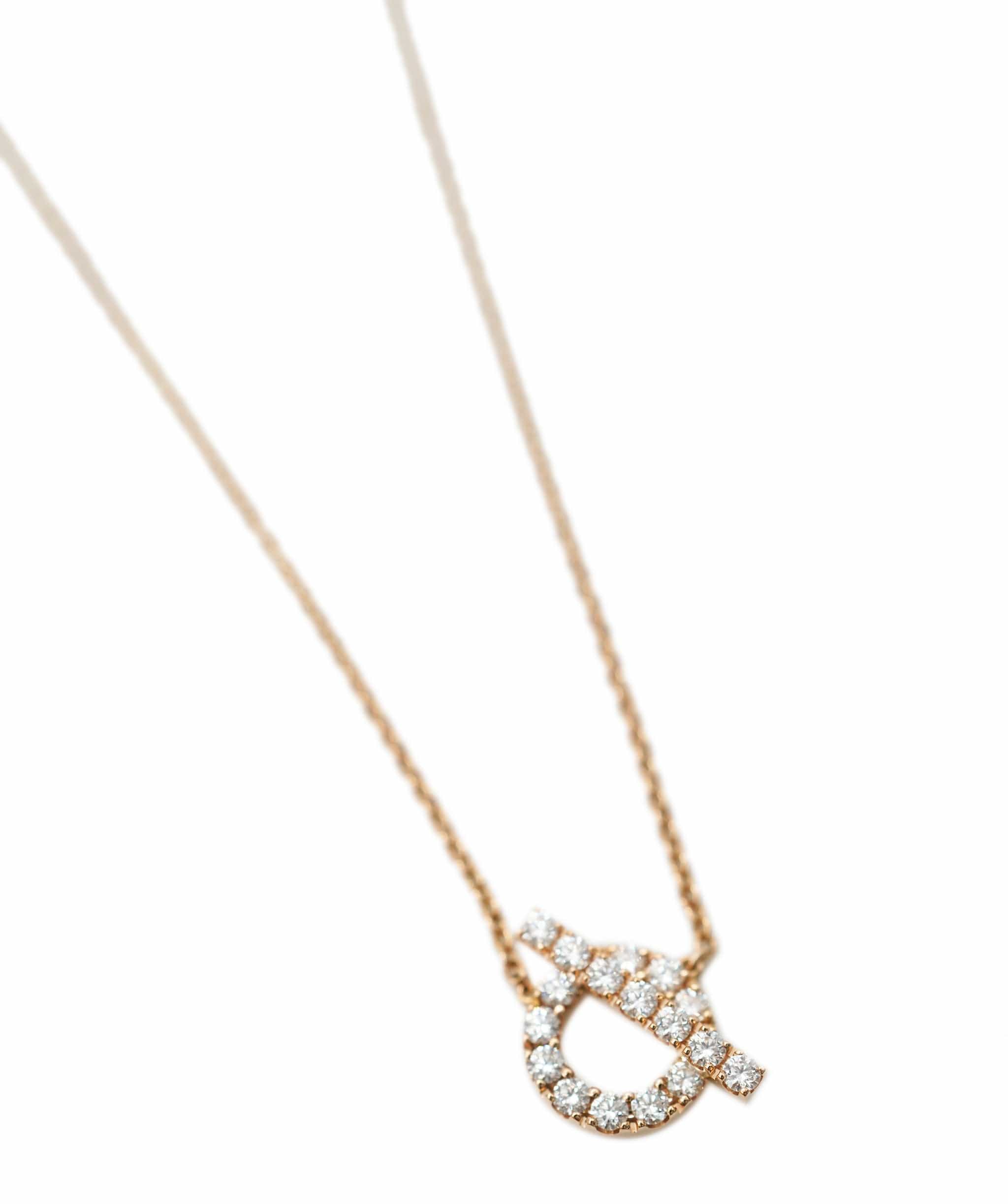 Hermès Hermès Finesse Rose Gold & Diamond Pendant Necklace ABC0662