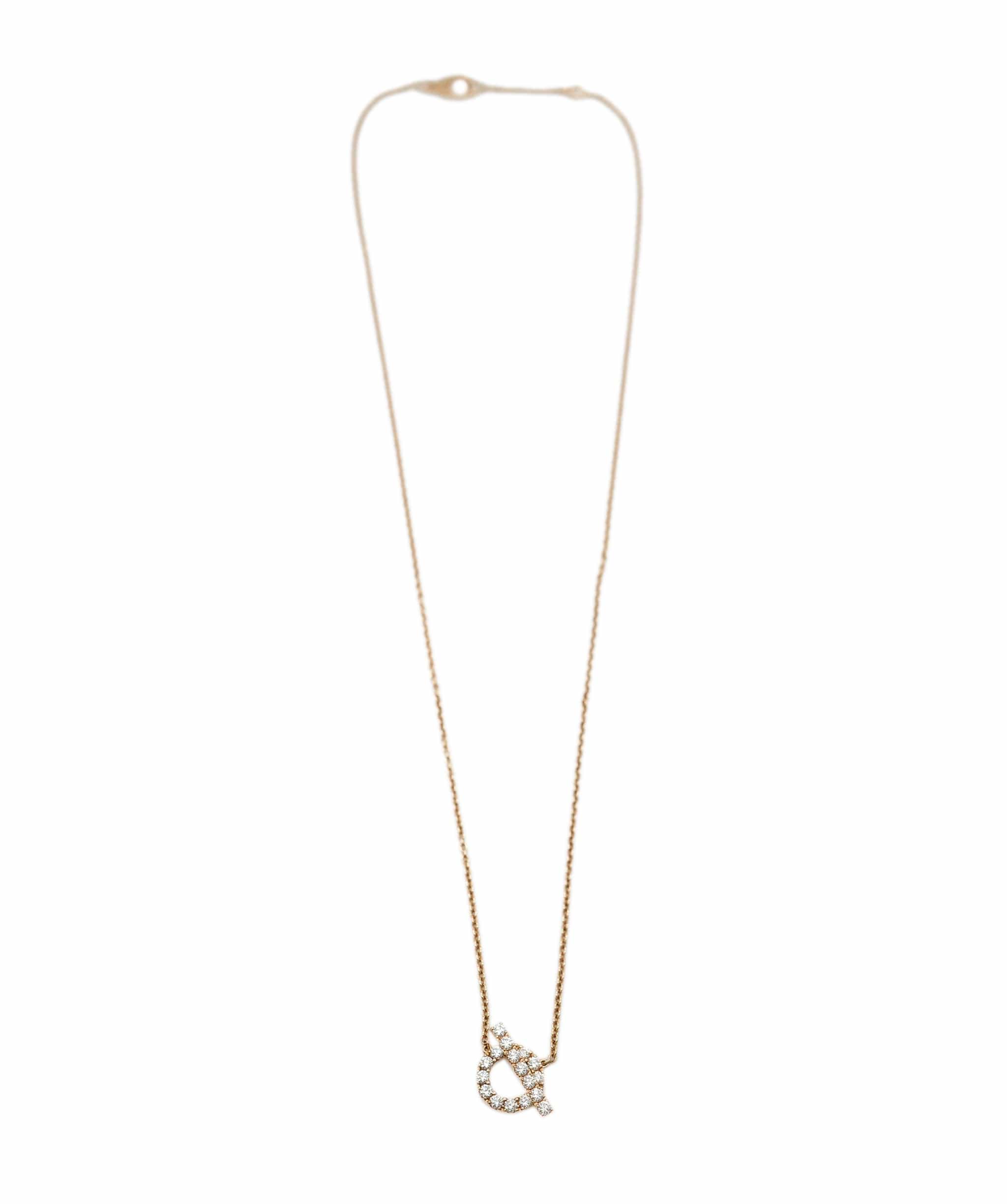 Hermès Hermès Finesse Rose Gold & Diamond Pendant Necklace ABC0662