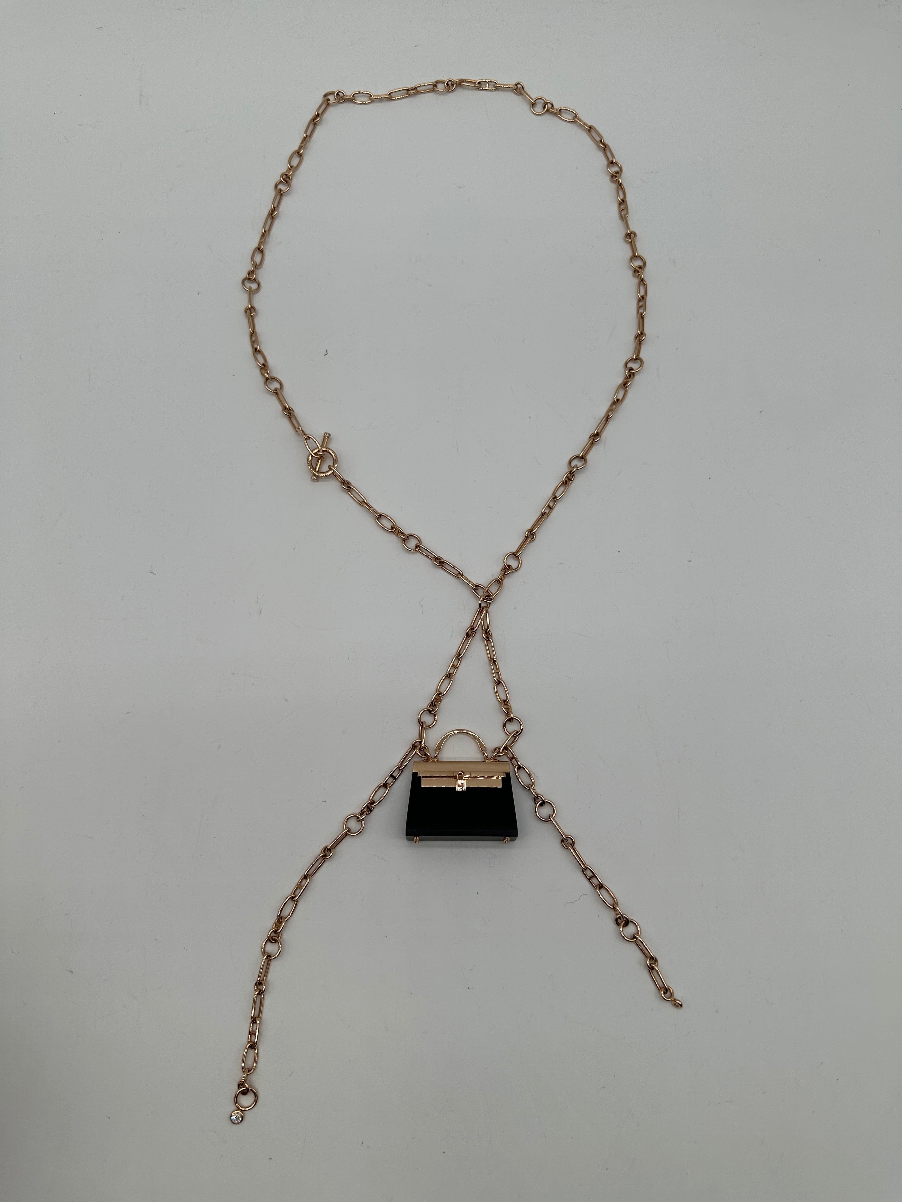Hermès Hermès Précieux Kelly long pendant Noir 49D 0.47ct  PCA994