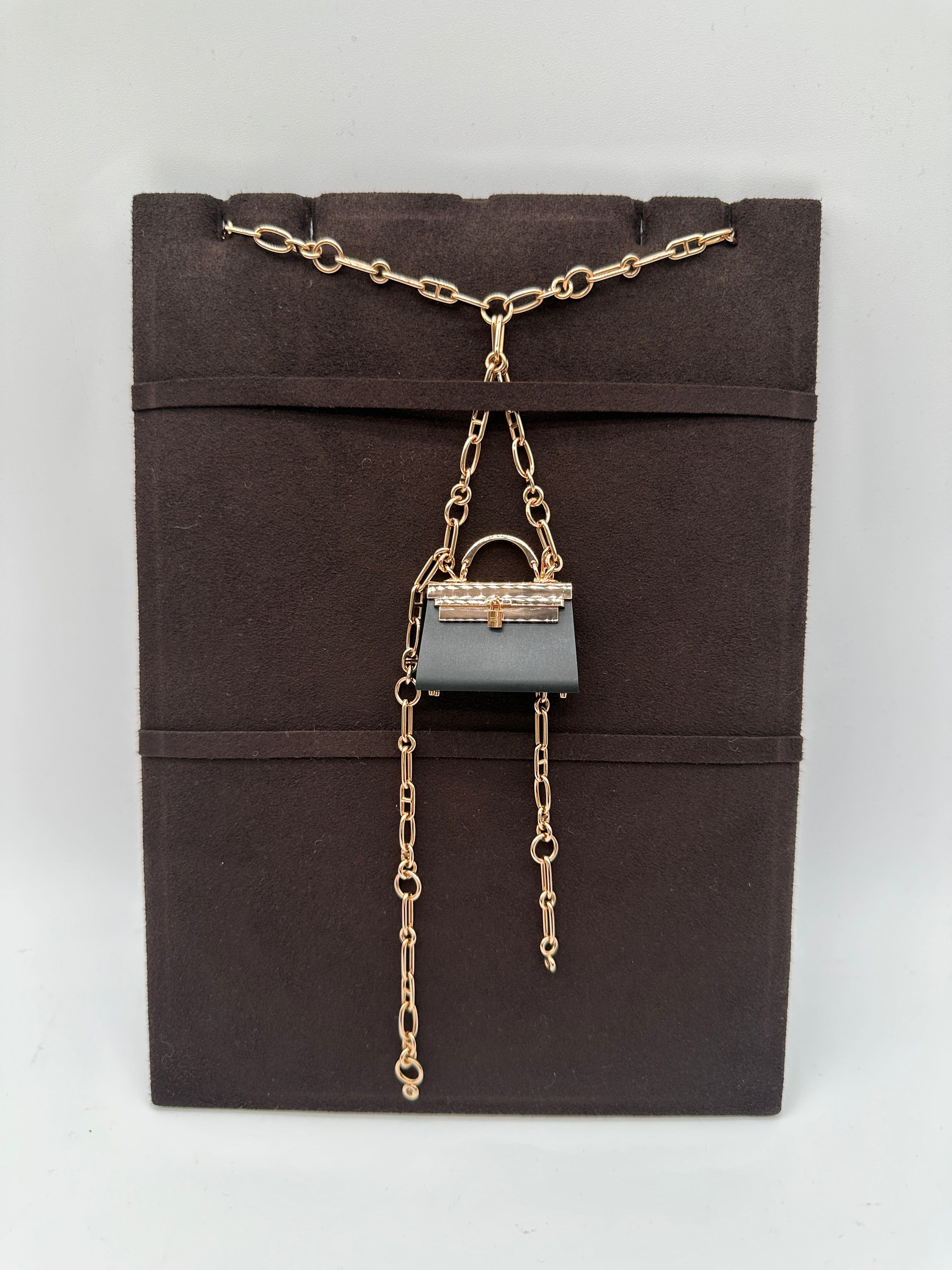 Hermès Hermès Précieux Kelly long pendant Noir 49D 0.47ct  PCA994