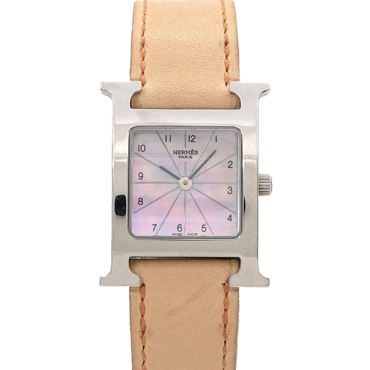 HERMES HERMES H Watch HH1 210 Quzrtz Pink Shell Dial Ladies Watch 90320053