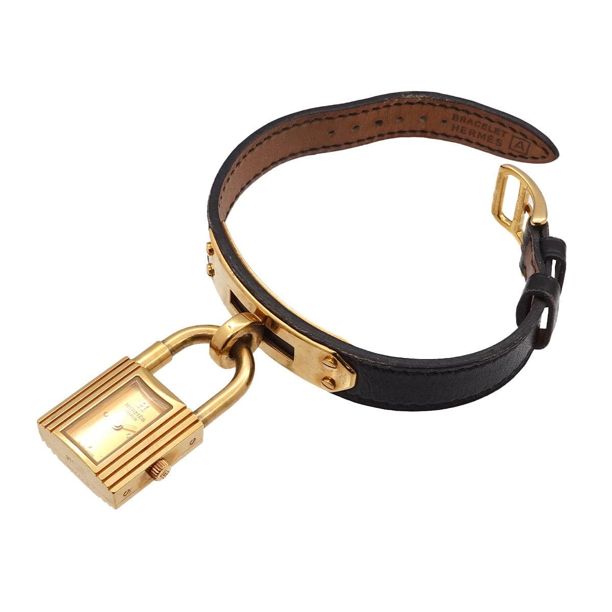 HERMES HERMES Kelly Watches Quartz Gold Dial Vintage Cadena Ladies Watch 90317087