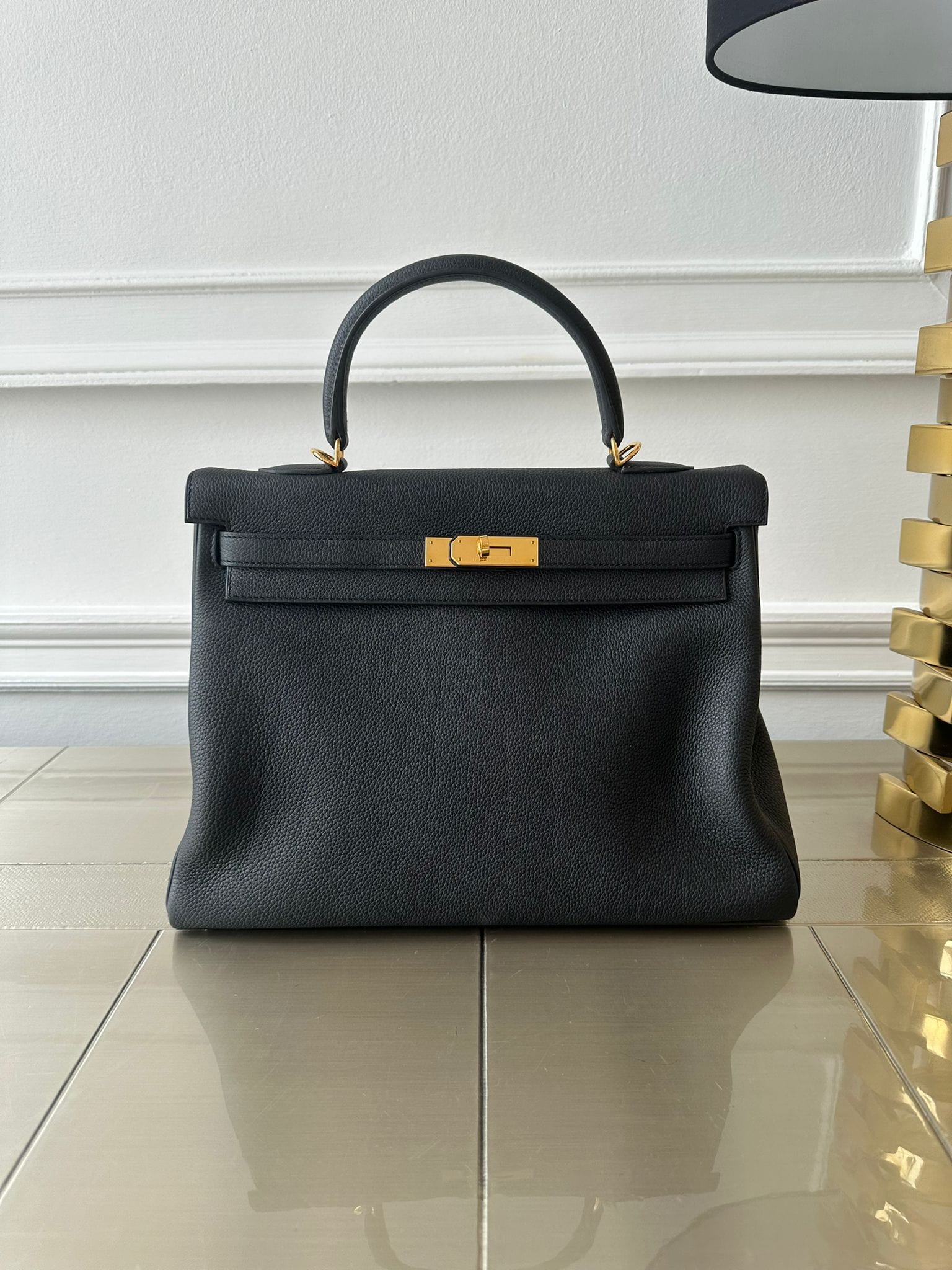 Hermès PRELOVED HERMÈS KELLY 32CM BLACK Togo Leather with Gold Hardware