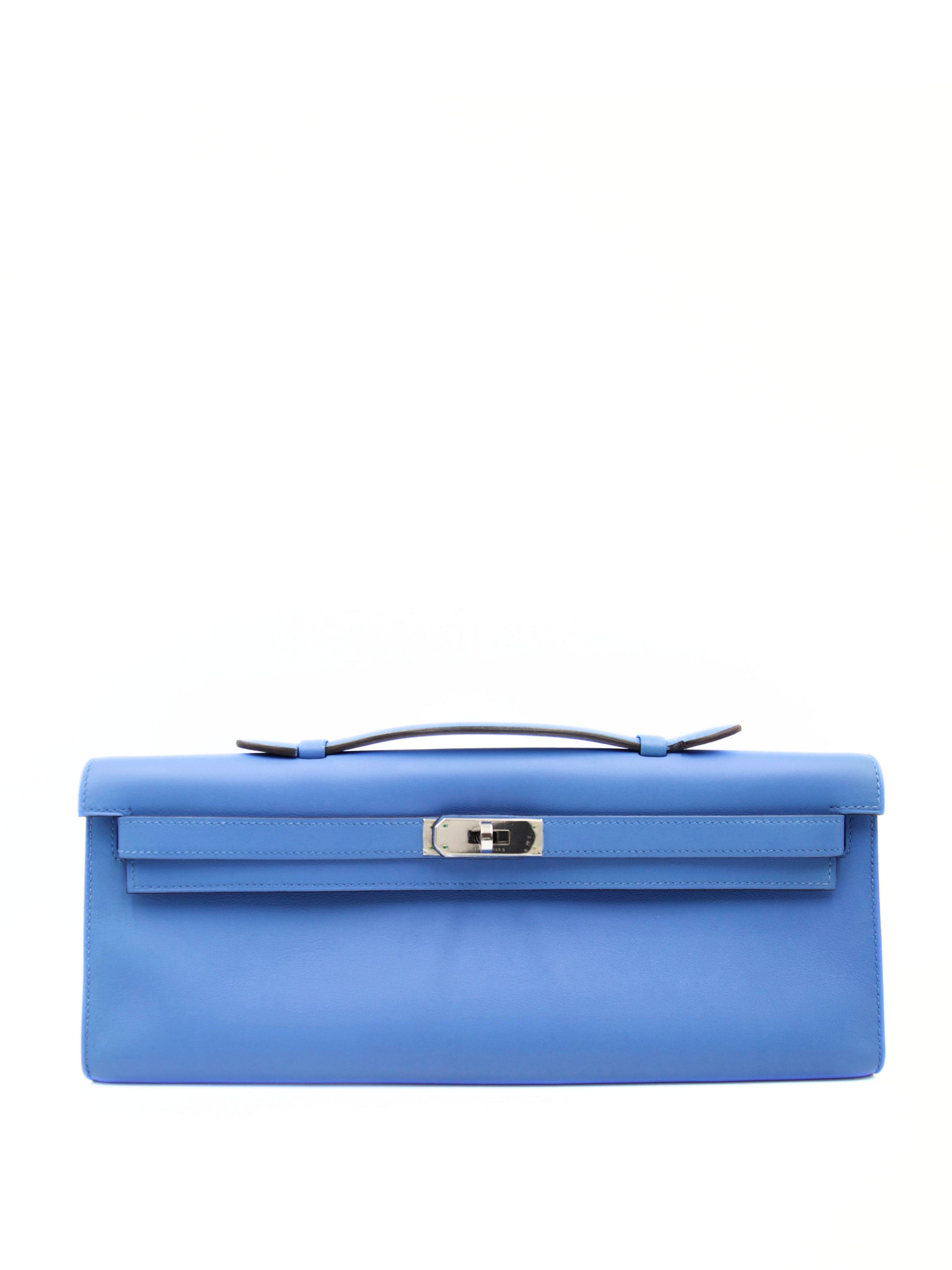 Hermès PRELOVED HERMÈS KELLY CUT BLUE PARADISE Swift Leather with Palladium Hardware