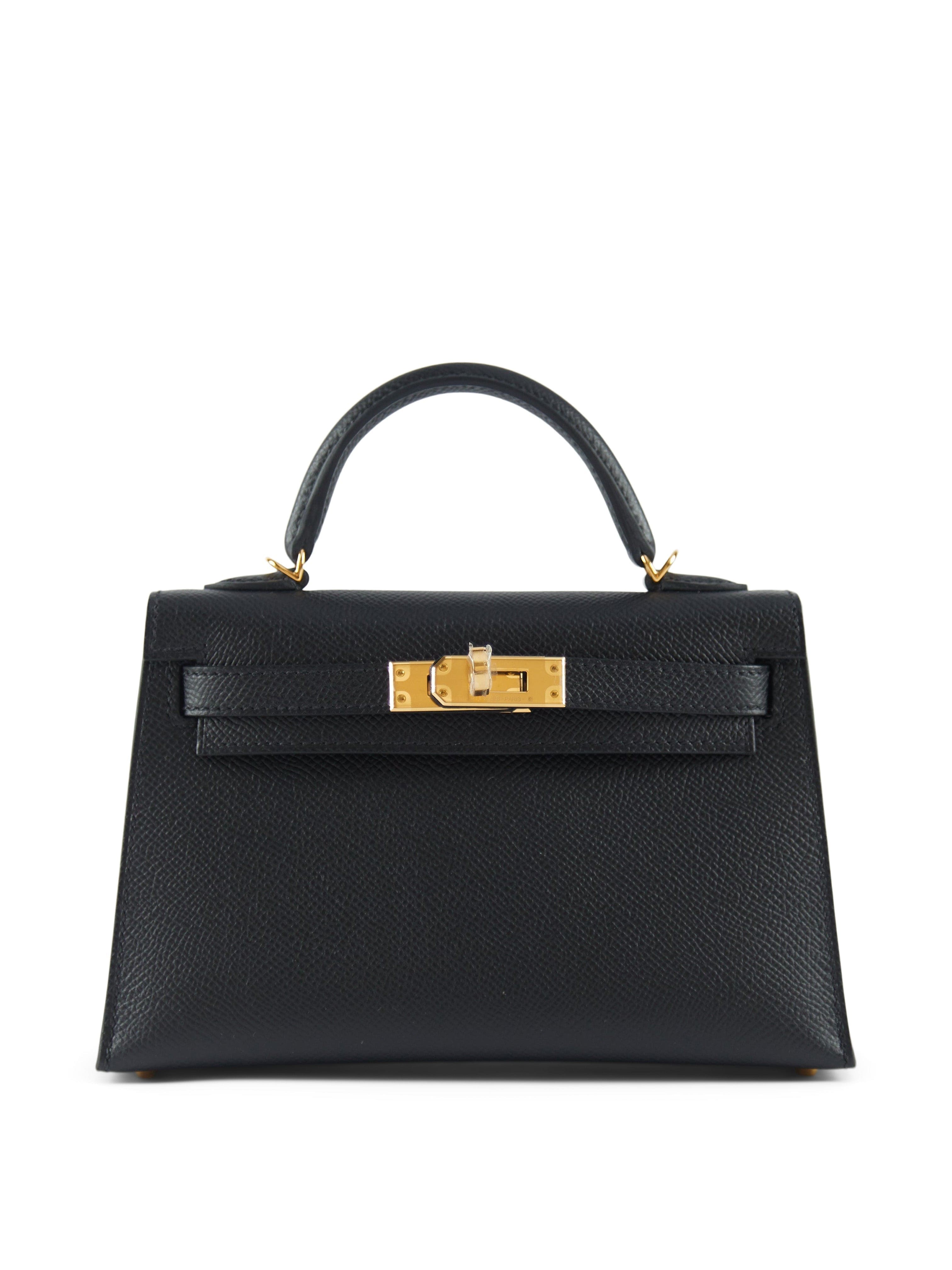 Hermès HERMÈS MINI KELLY II 20CM BLACK Epsom Leather with Gold Hardware