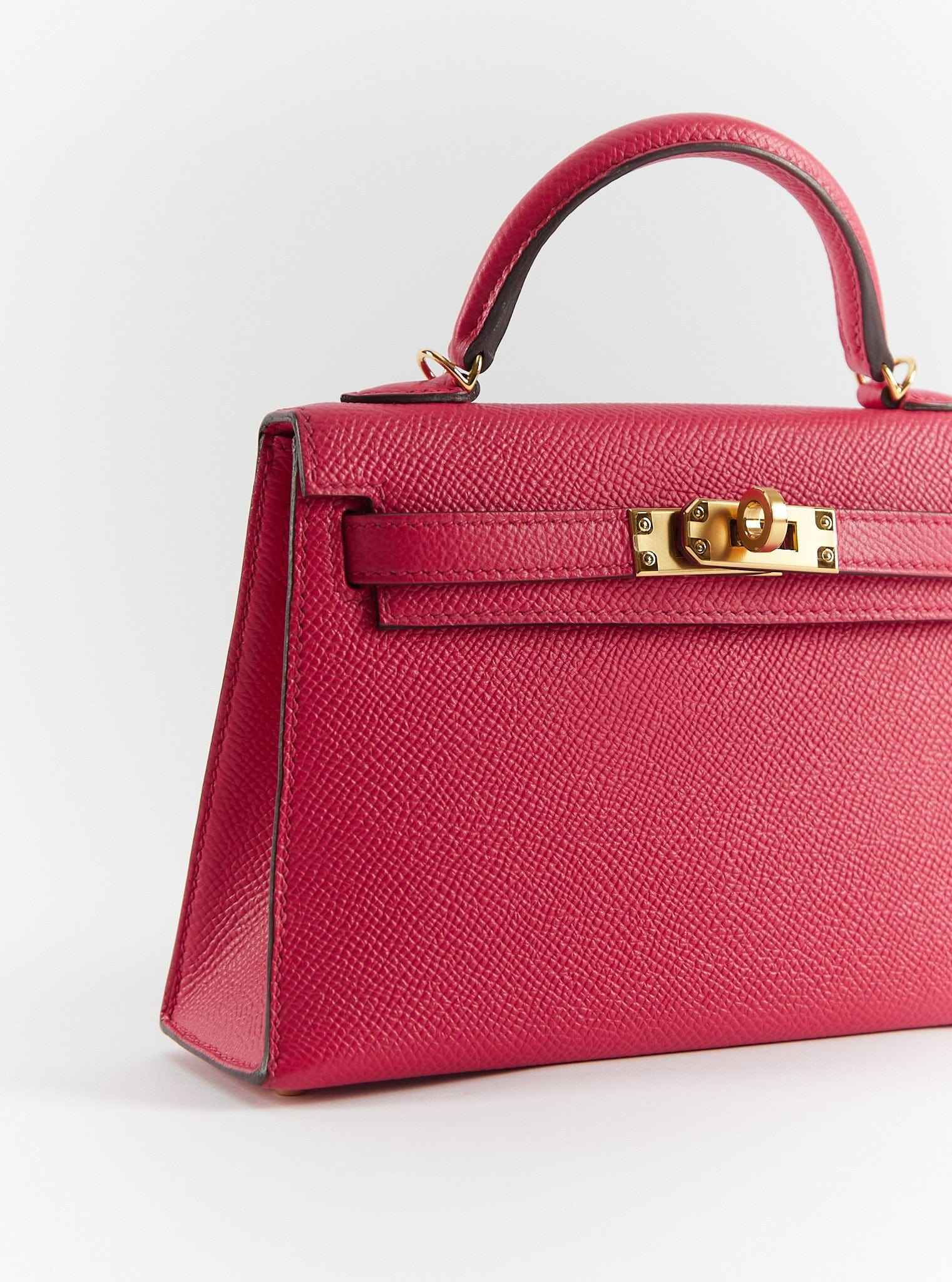Hermès PRELOVED HERMÈS MINI KELLY II 20CM ROSE EXTREME Epsom Leather with Gold Hardware