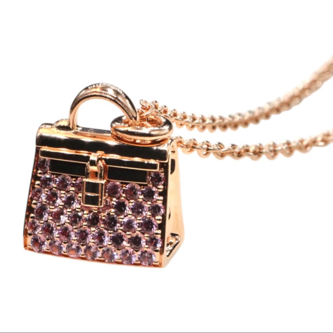 Hermes Hermes Amulettes Kelly Pink Sapphire Necklace
