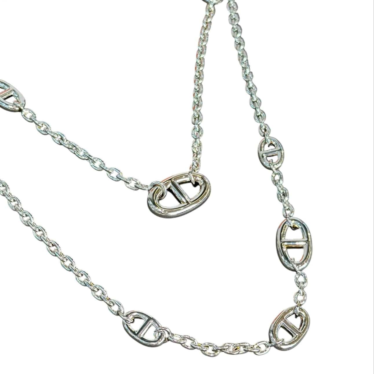 Hermes Hermes Farandole Silver Long Necklace 120cm - in Box