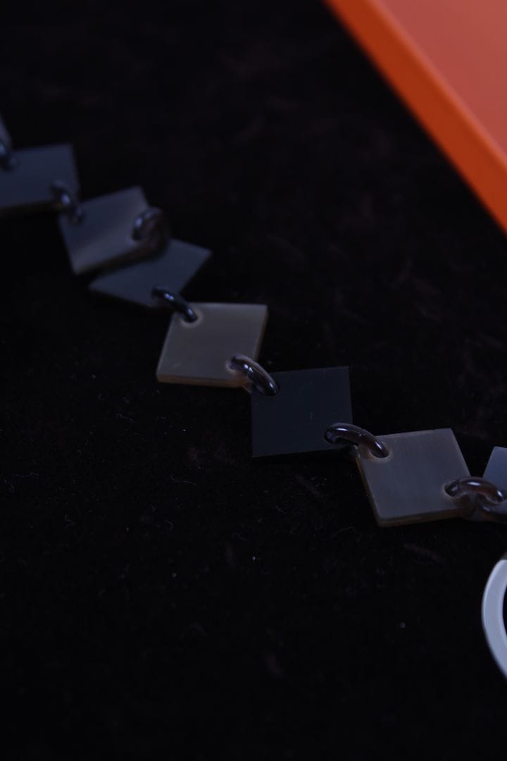 Hermes Hermes Horn Necklace Brown/ Silver