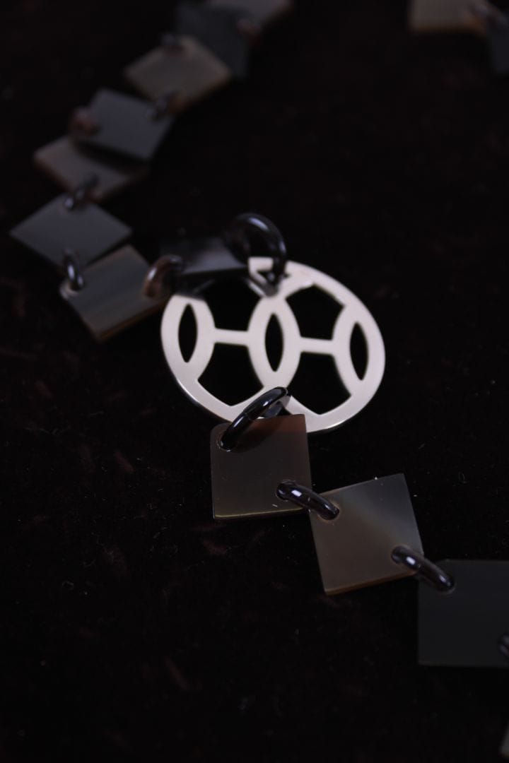Hermes Hermes Horn Necklace Brown/ Silver