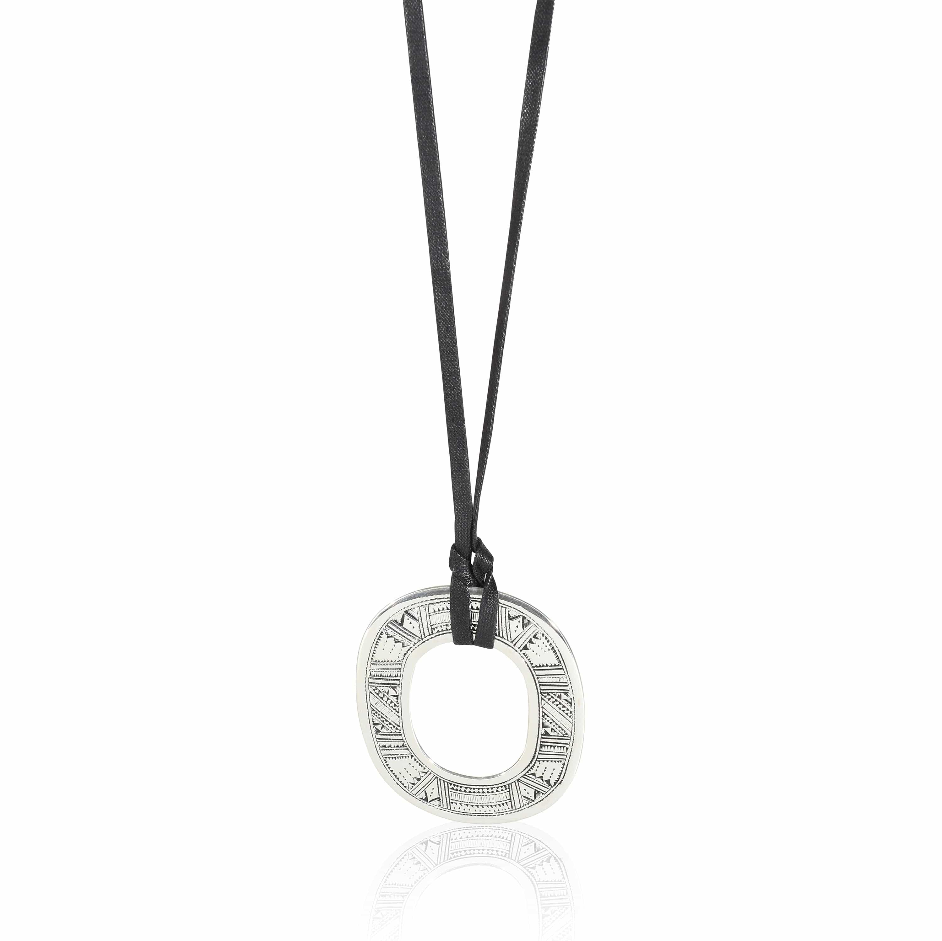 Hermès Hermès Isthme Touareg Pendant On Nylon Cord in Sterling Silver