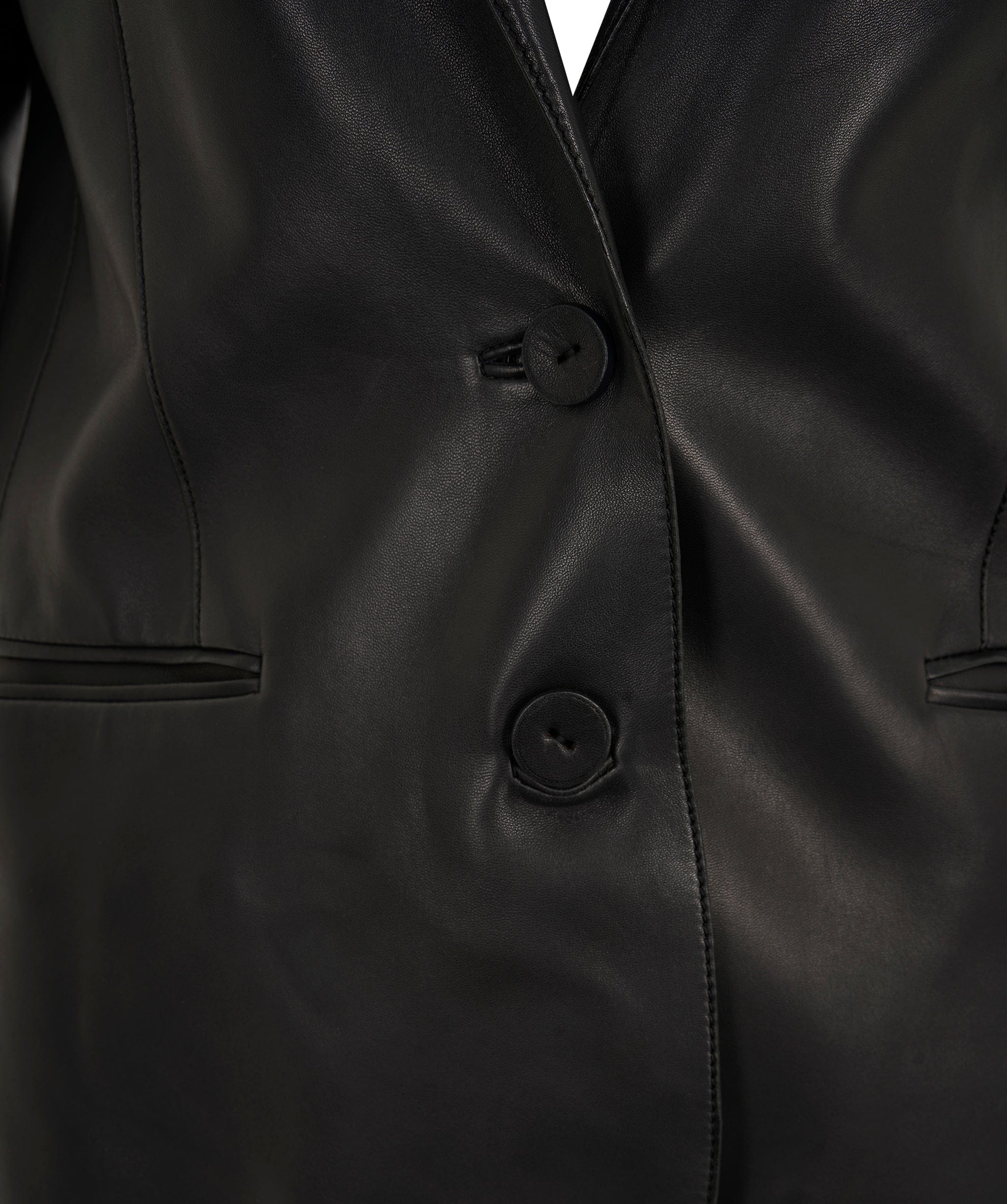 Hermès Hermes Black Leather Blazer Style Jacket 38 DBXL0069