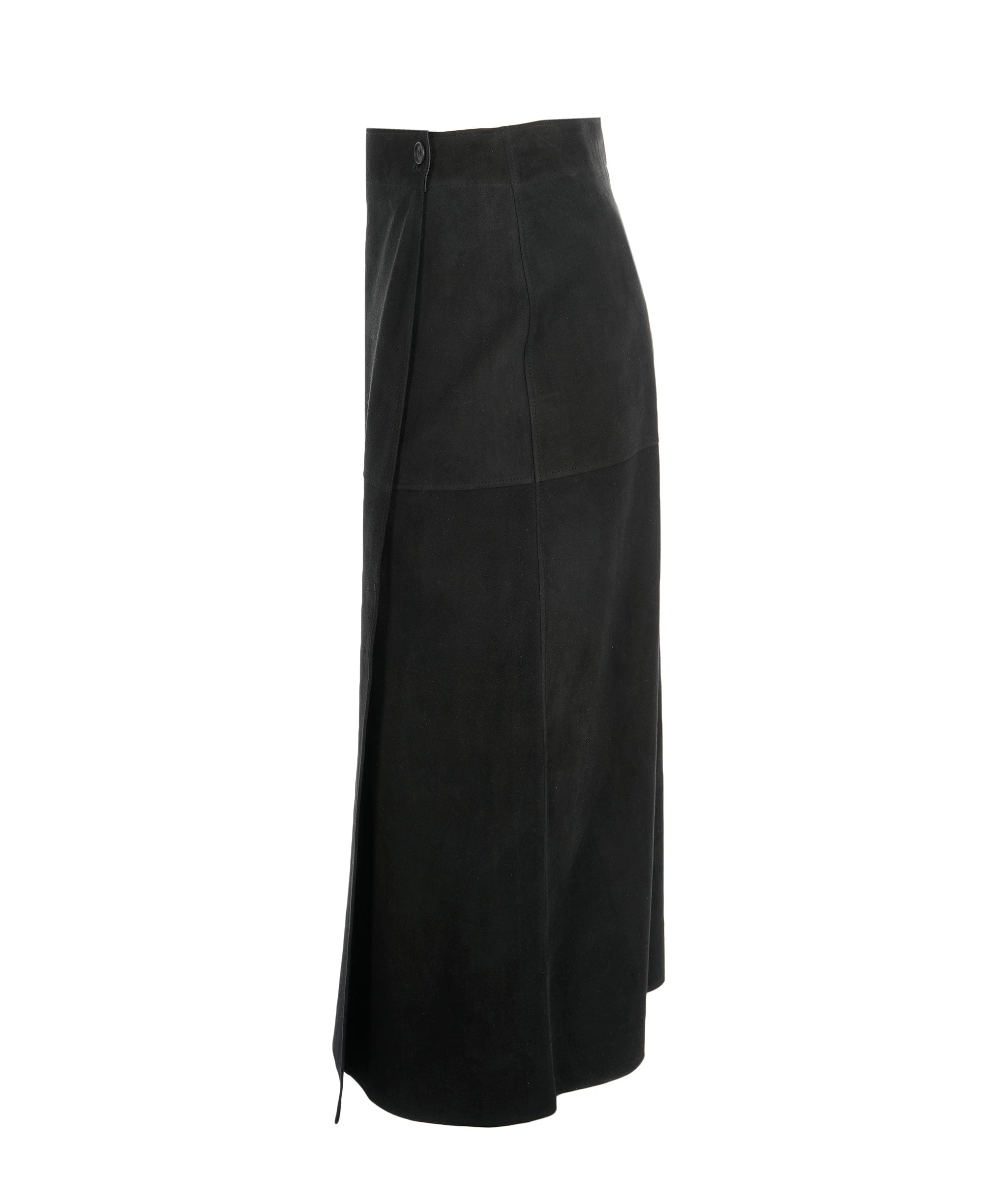 Hermès Hermes Black Suede Lambskin Mid Skirt  F40 AVC1955