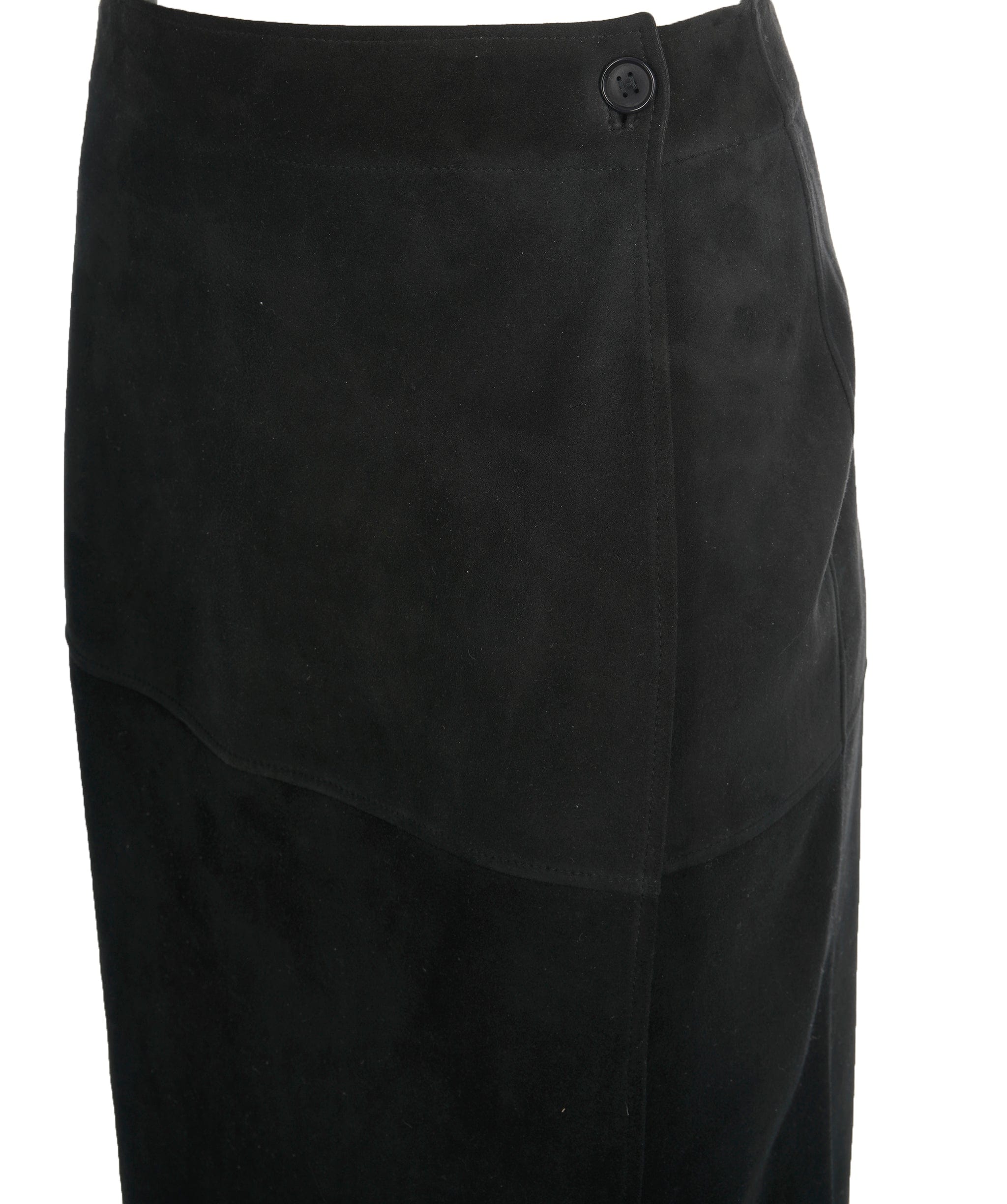 Hermès Hermes Black Suede Lambskin Mid Skirt  F40 AVC1955