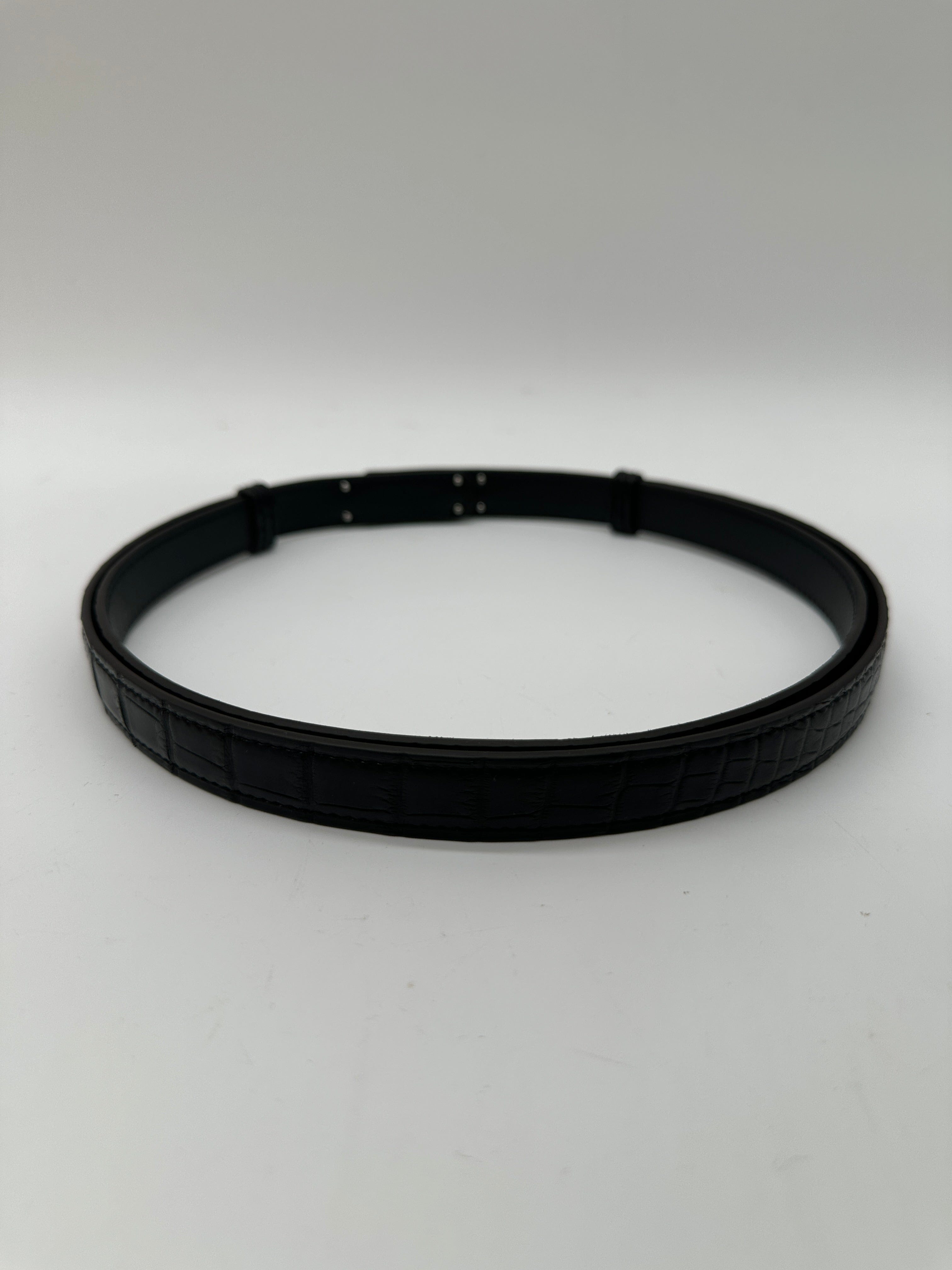 Hermès Hermès Kelly Belt Alligator Missi Mat Black PHW PCA932