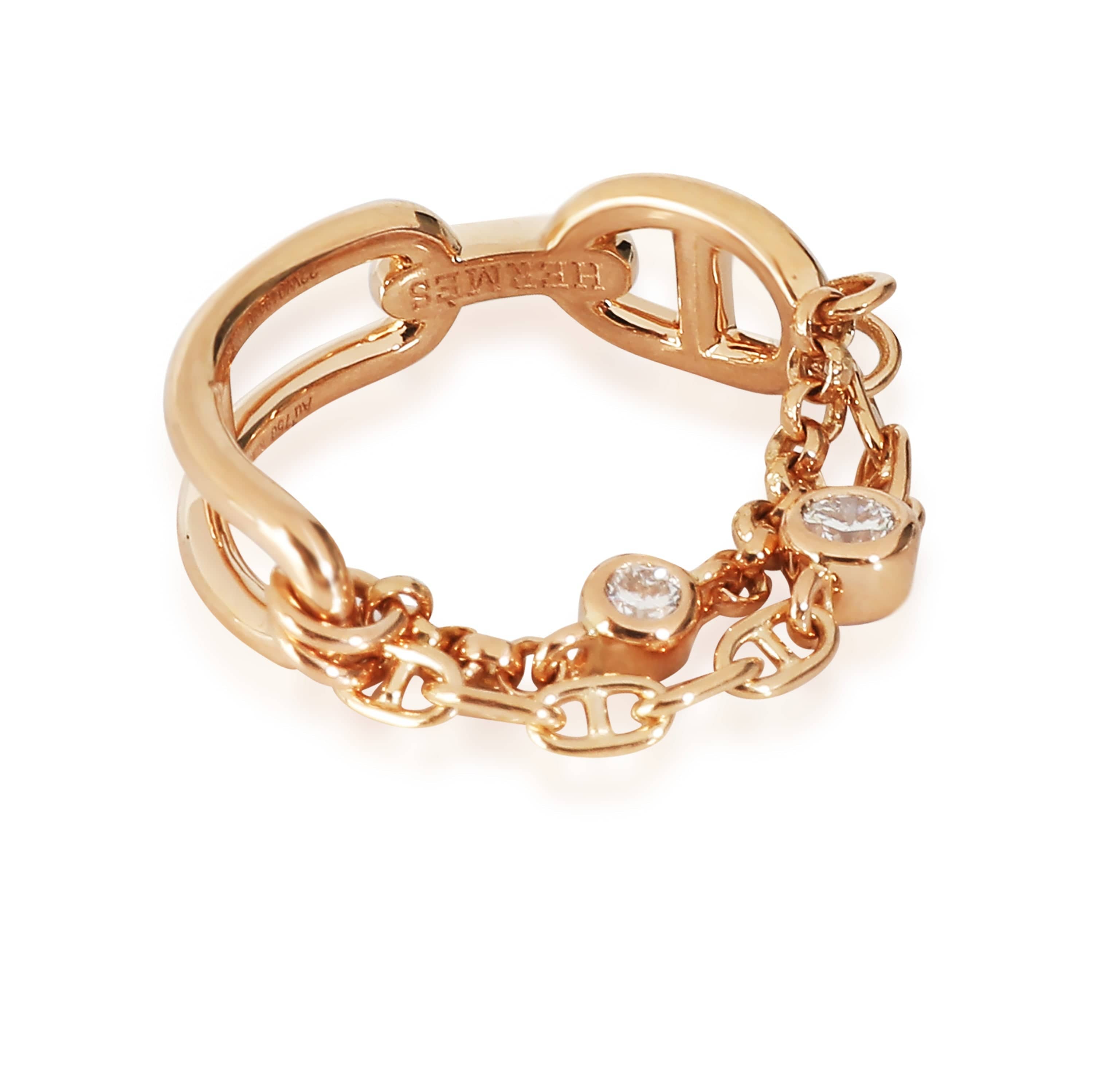 Hermès Hermes Chaine d'ancre Ring in 18K Rose Gold 0.1 CTW