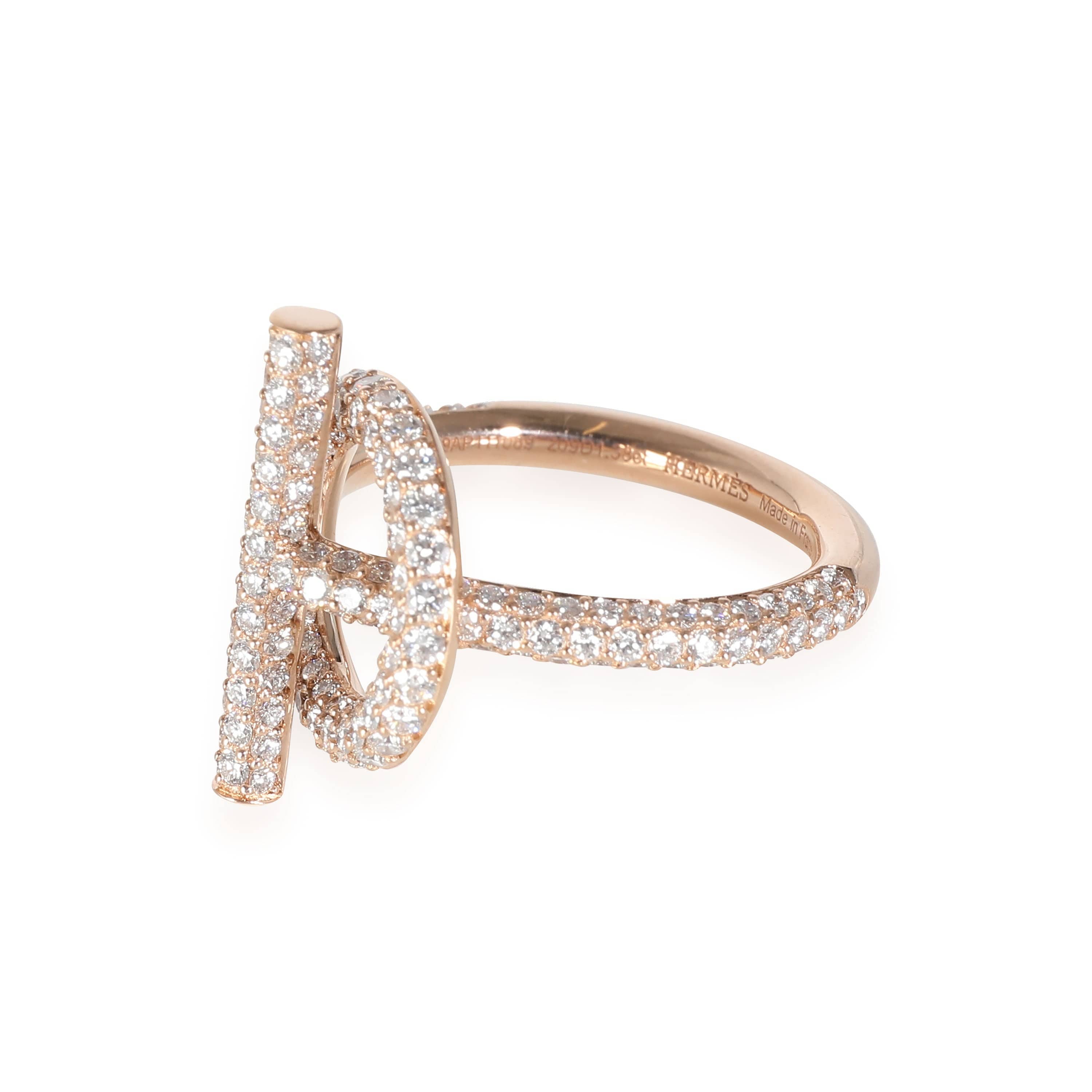 Hermès Hermes Echappee Ring in 18k Rose Gold 1.38 CTW