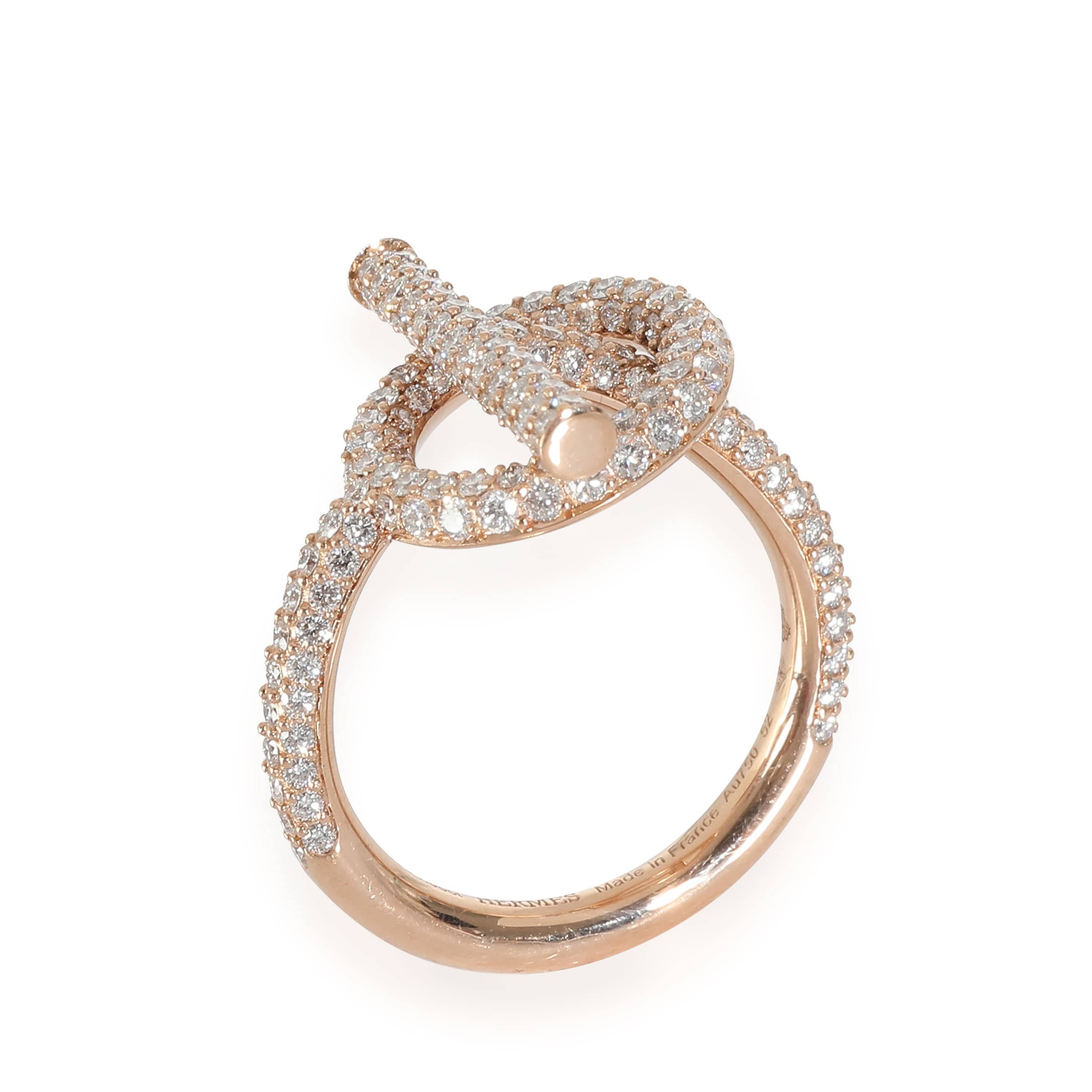 Hermès Hermes Echappee Ring in 18k Rose Gold 1.38 CTW
