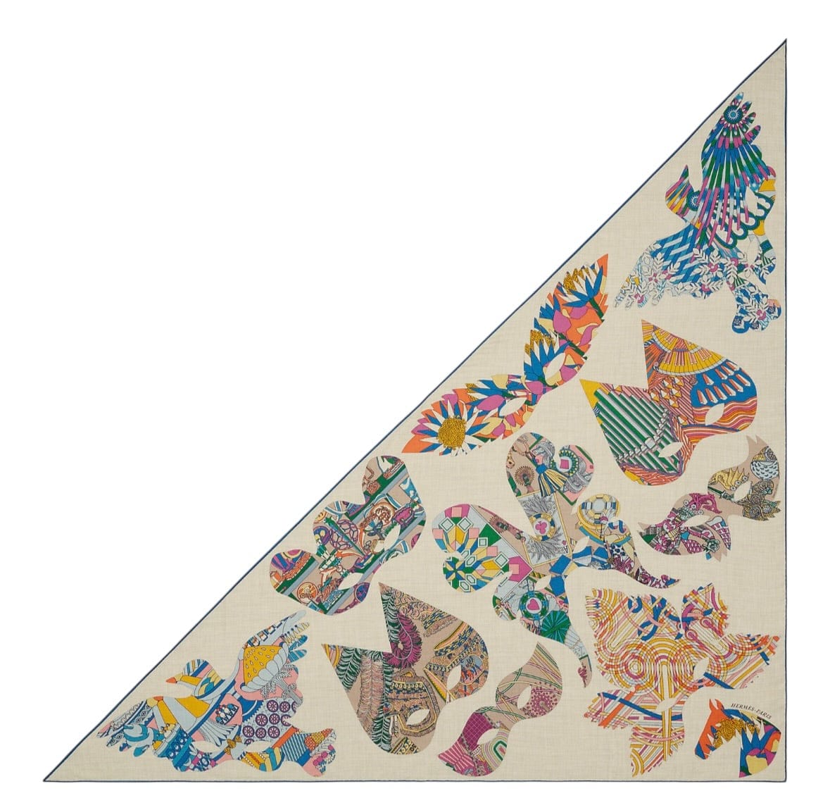 Hermes Hermes 140cm Cashmere/ Silk Large Triangle Scarf - in Box
