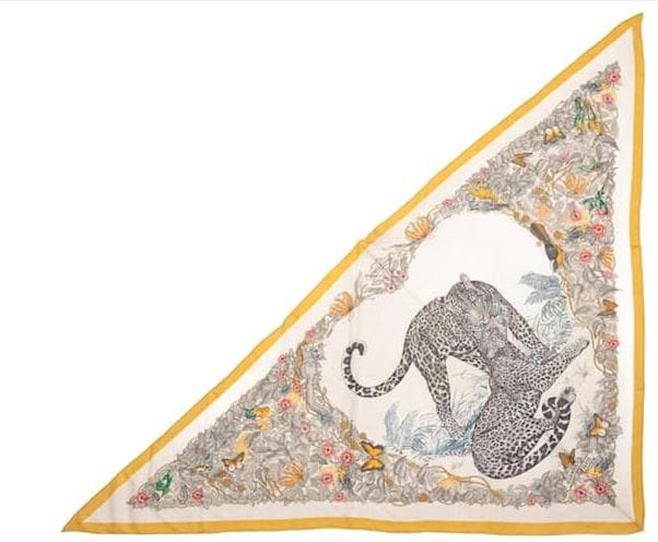 Hermes Hermes 140cm Cashmere/Silk Large Triangle Scarf- Jungle Love - in Box