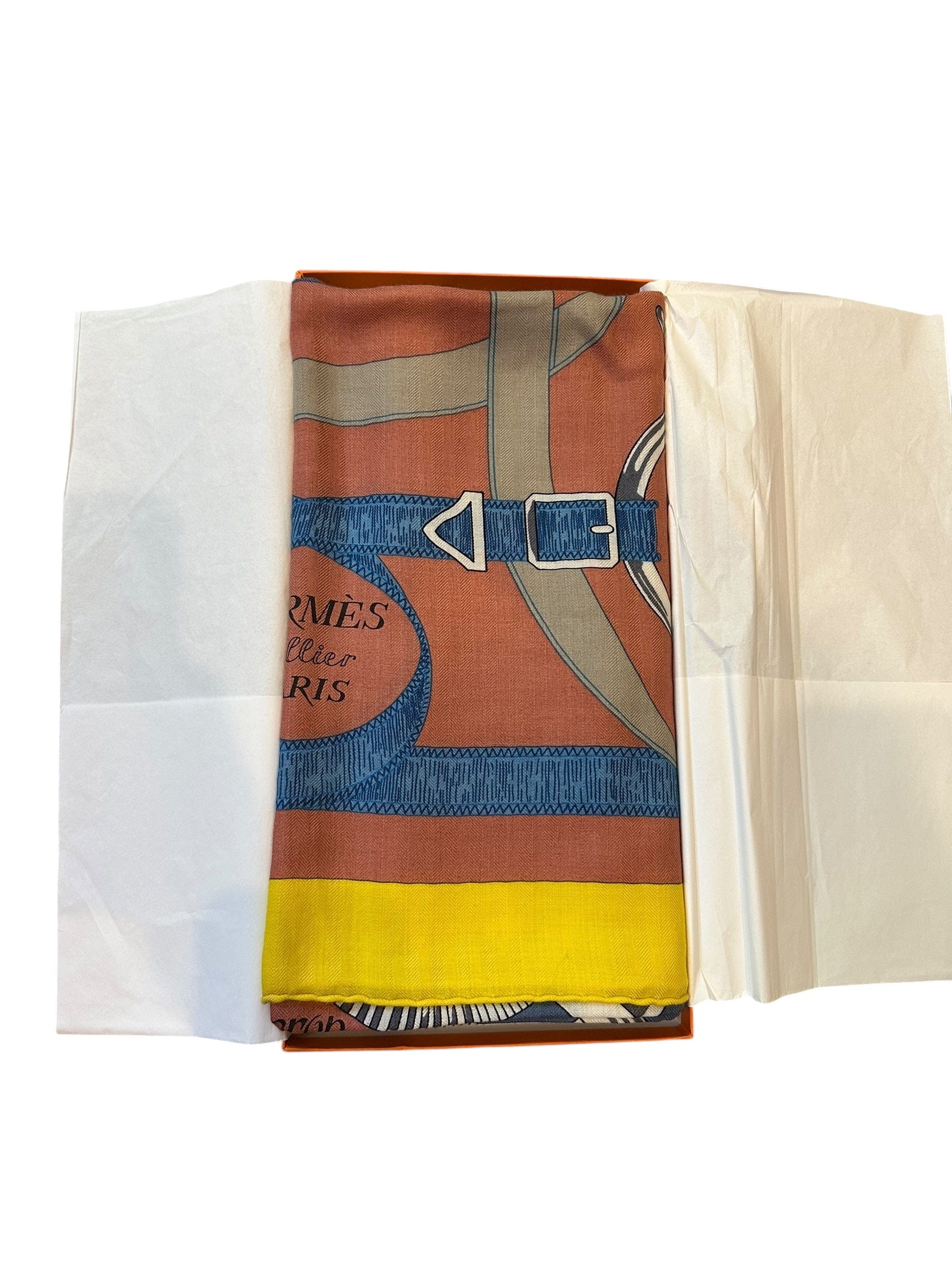 Hermes Hermes 140cm Cashmere/Silk  Scarf -  Eperon D Or  - In Box