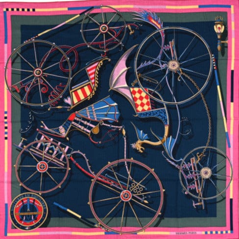 Hermes Hermes 140cm Cashmere/Silk Scarf - Voitures En Equilibre - In Box