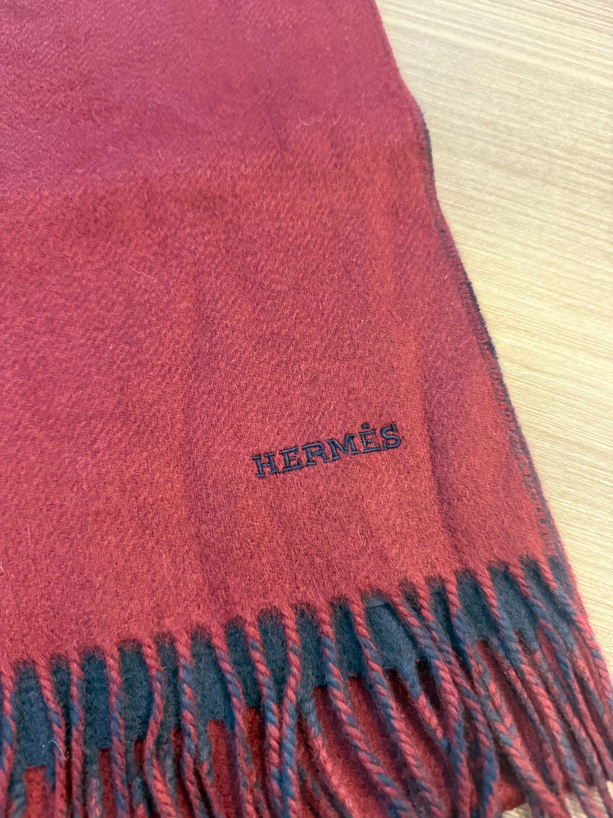 Hermès Hermès Cashmere Scarf - Burgundy & Navy