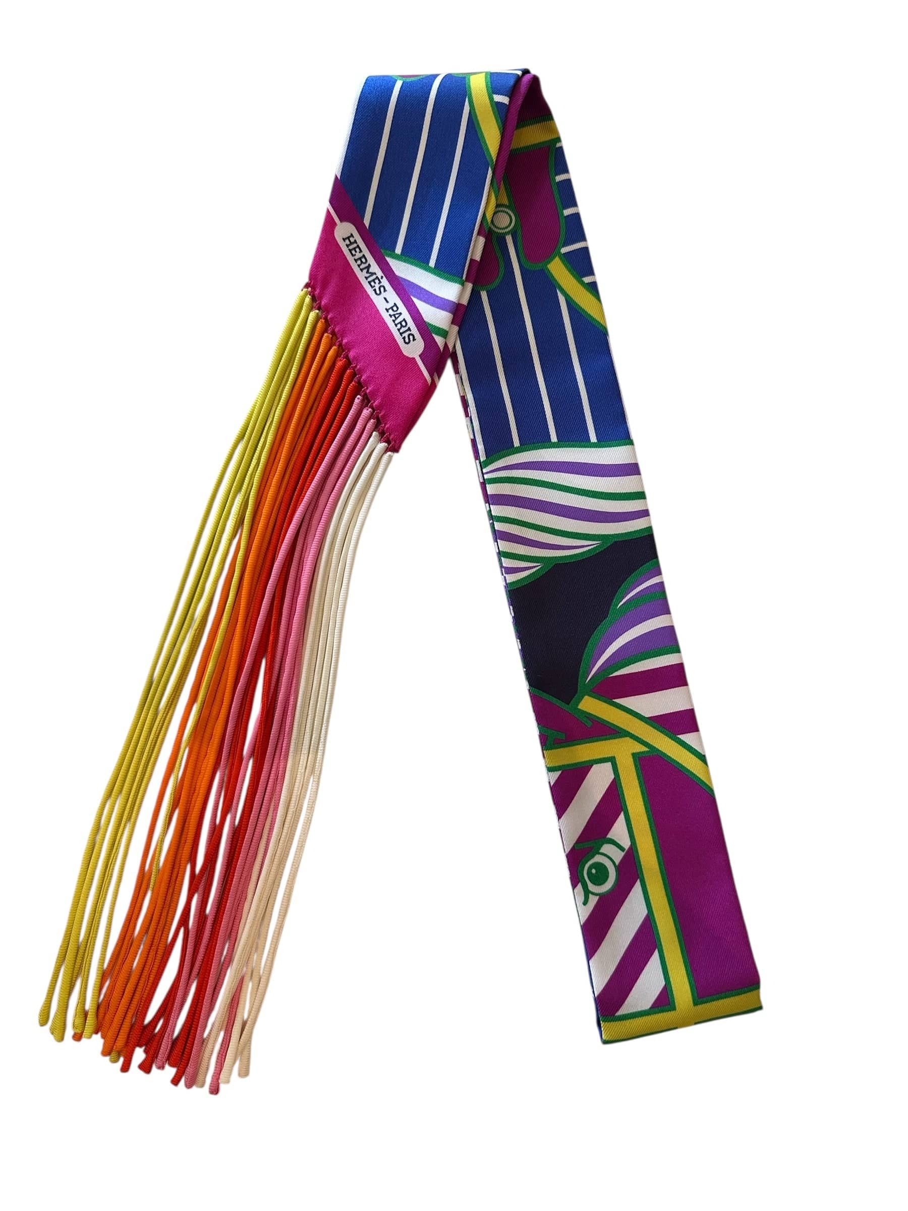 Hermes Hermes Coloured Silk Fringe Twilly - Unused