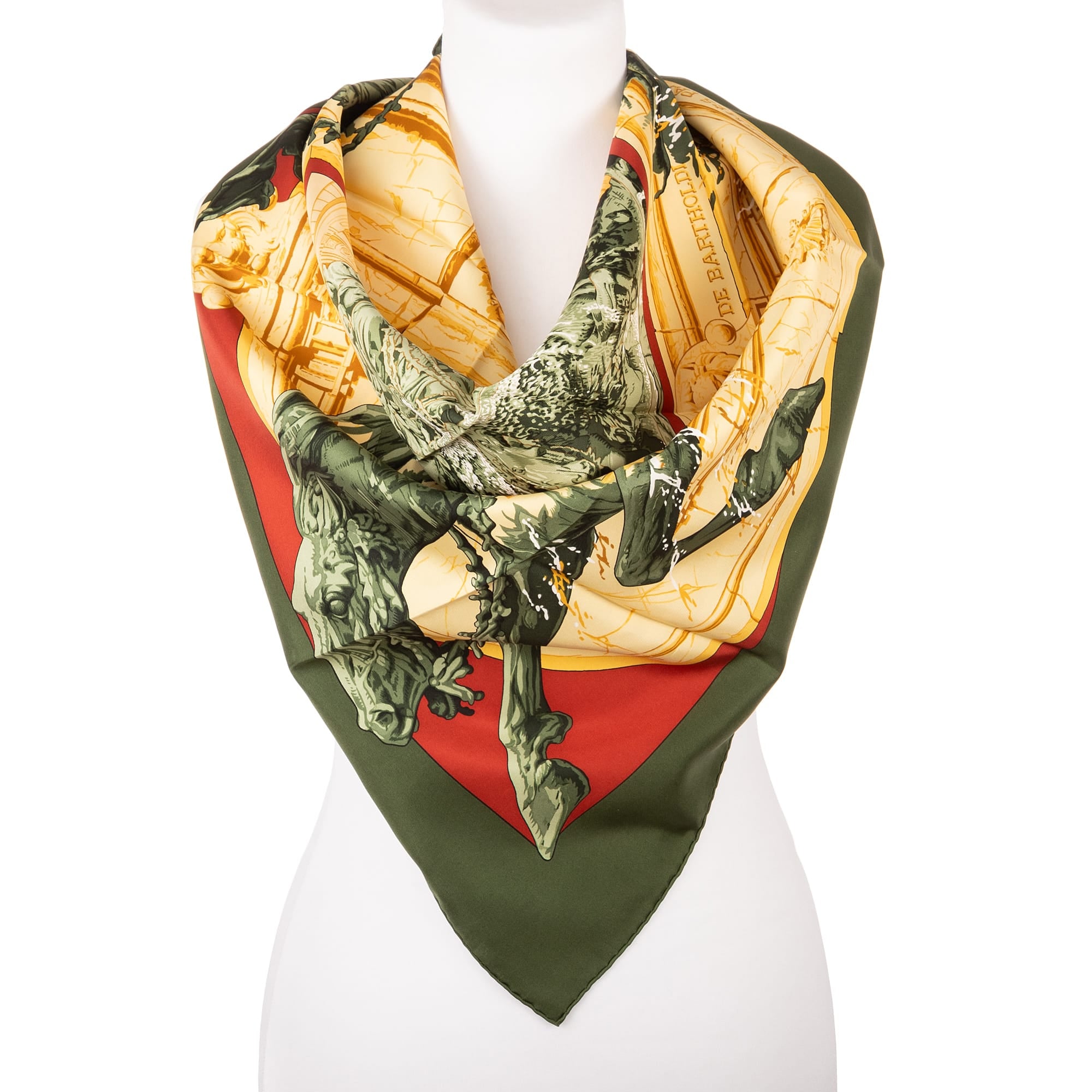 Hermès Hermès Green/Yellow/Red Silk Scarf ABC2325