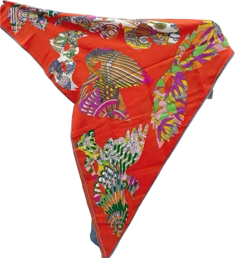 Hermes Hermes Large Triangle Cashmere/Silk Scarf - Bal De Soie - New in Box