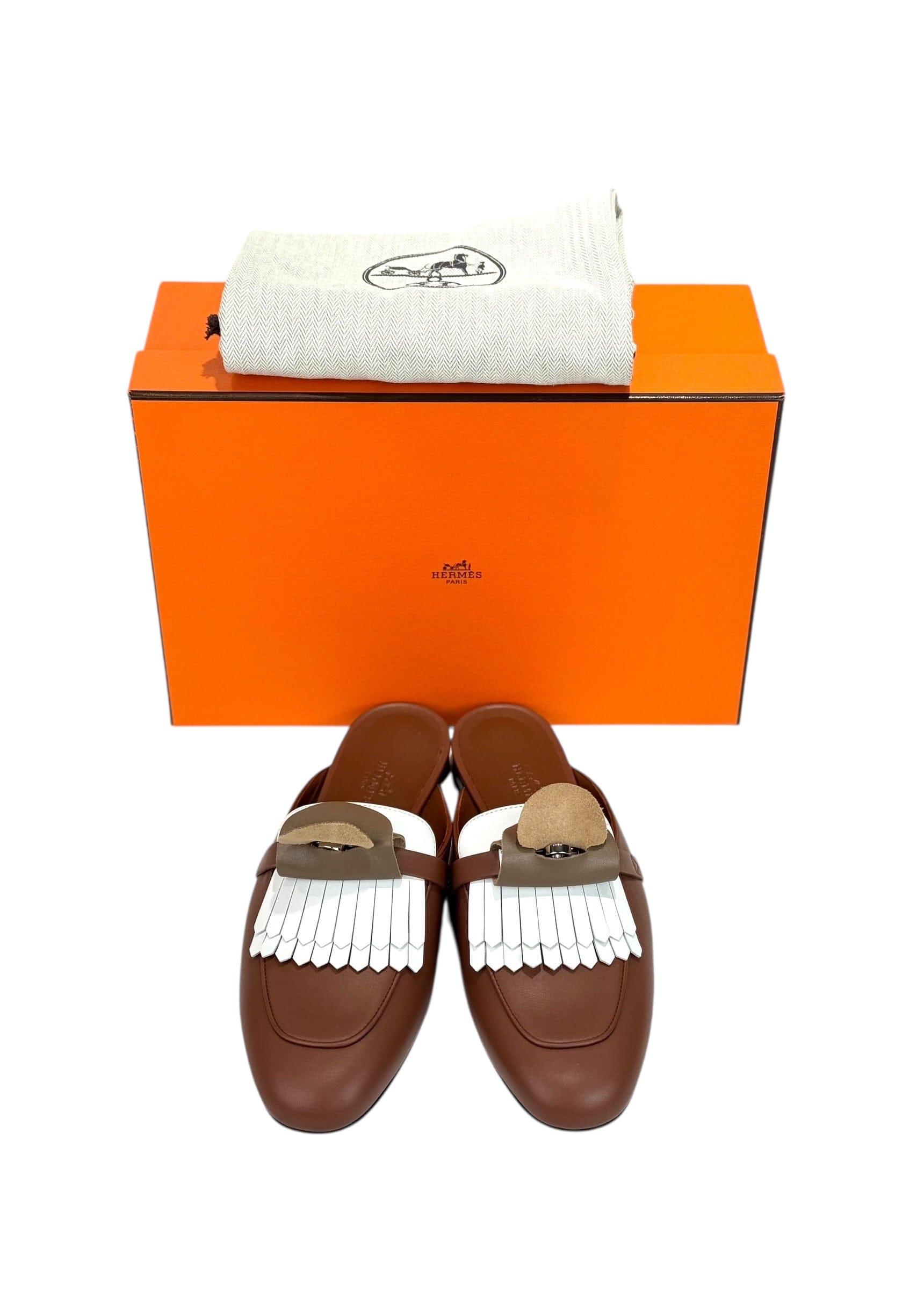 Hermes Hermes Brown Mule Slides #39.5