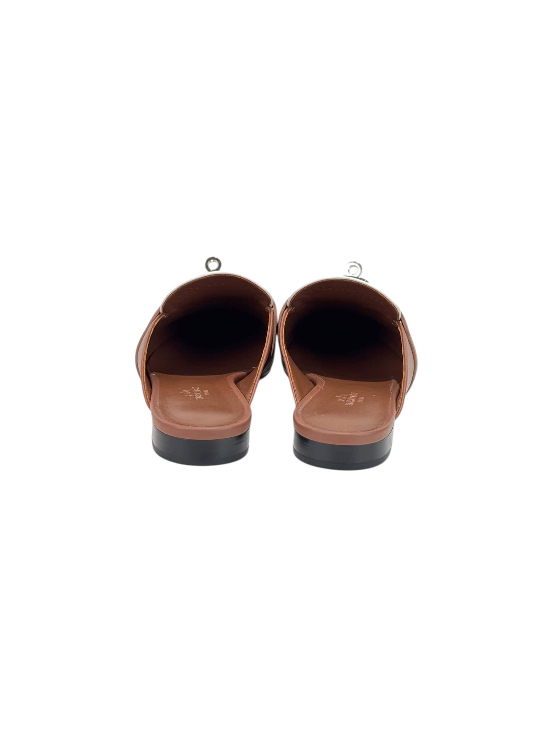Hermes Hermes Brown Mule Slides #39.5