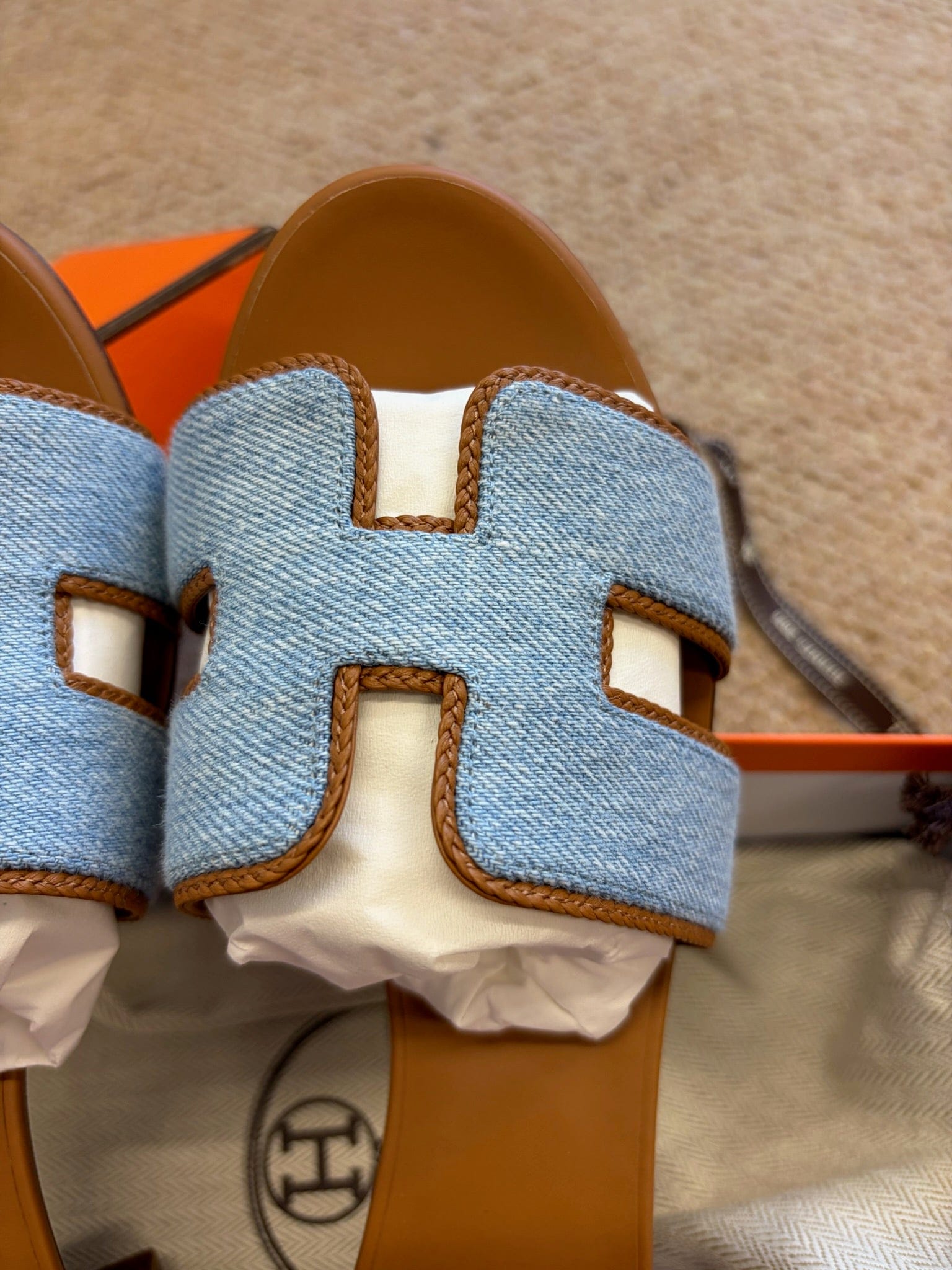 Hermes Jane Oran high heel sandal denim blue size 39 detail 9
