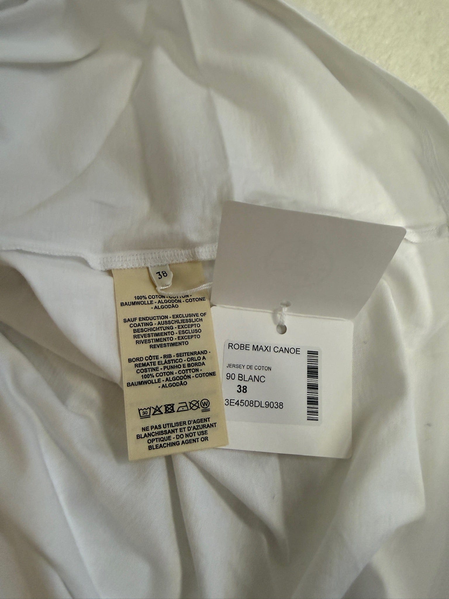HERMES Size 38 - Hermès Canoe Chaîne d’Ancre T-Shirt Dress Blanc