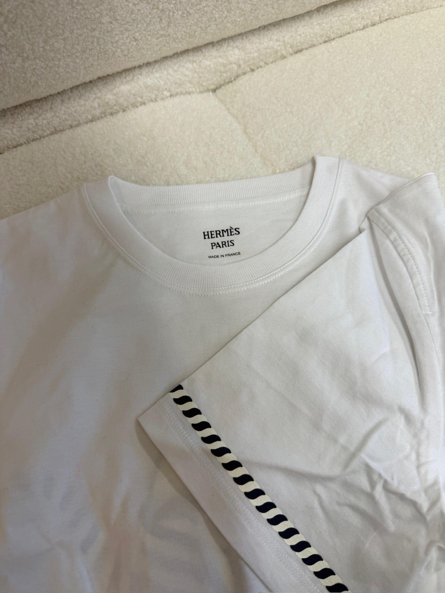 HERMES Size 38 - Hermès Canoe Chaîne d’Ancre T-Shirt Dress Blanc