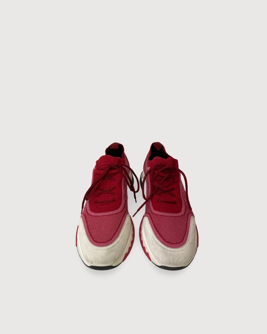 Hermes Pink/ Red Hermes Logo Trainers, 5