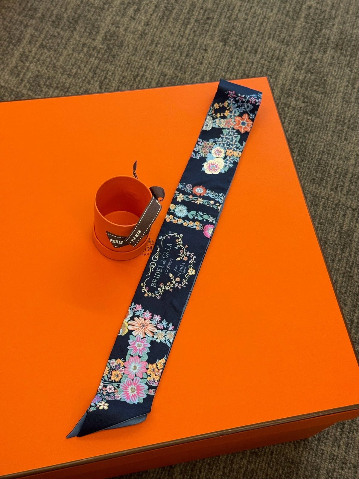 Hermès Twilly - Navy Floral Print image 1