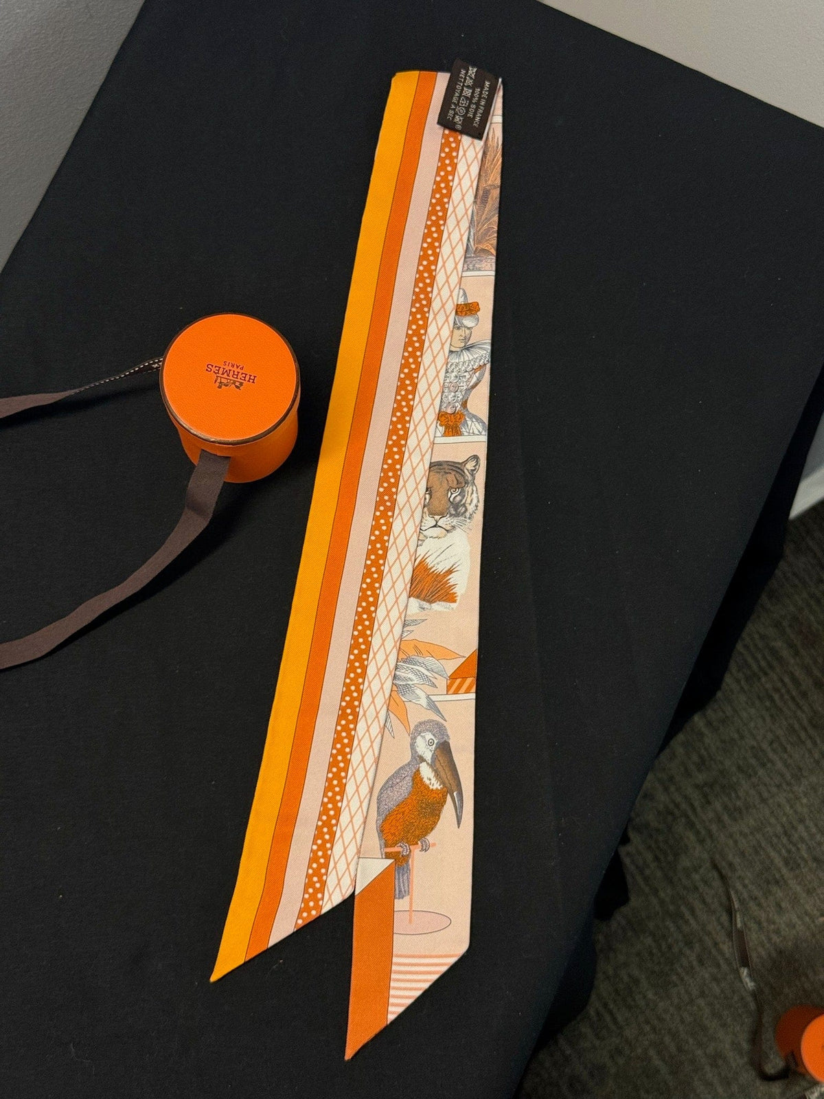 Hermès Hermès Twilly - Orange Animal Print