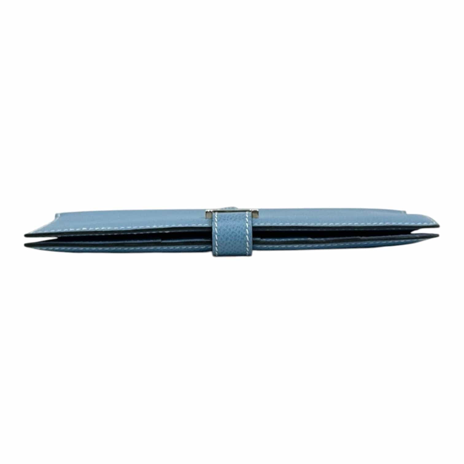 Hermes Hermes Bearn Long Wallet Blue Epsom Leather