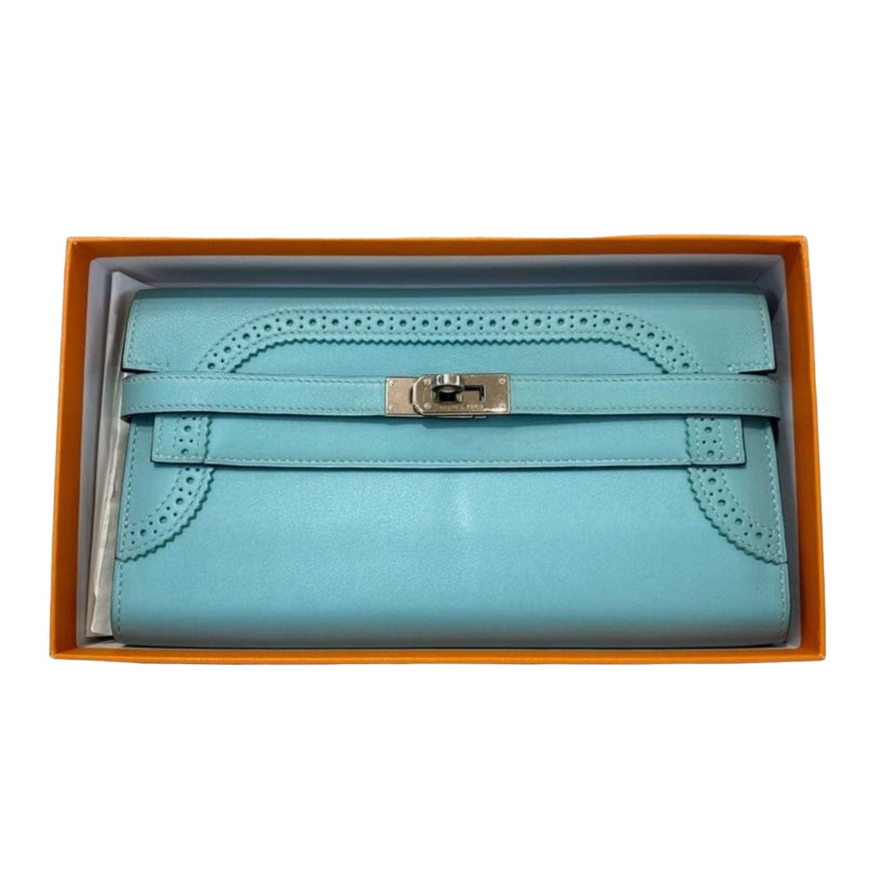 Hermes Hermes Ghillies Turquoise Kelly Wallet