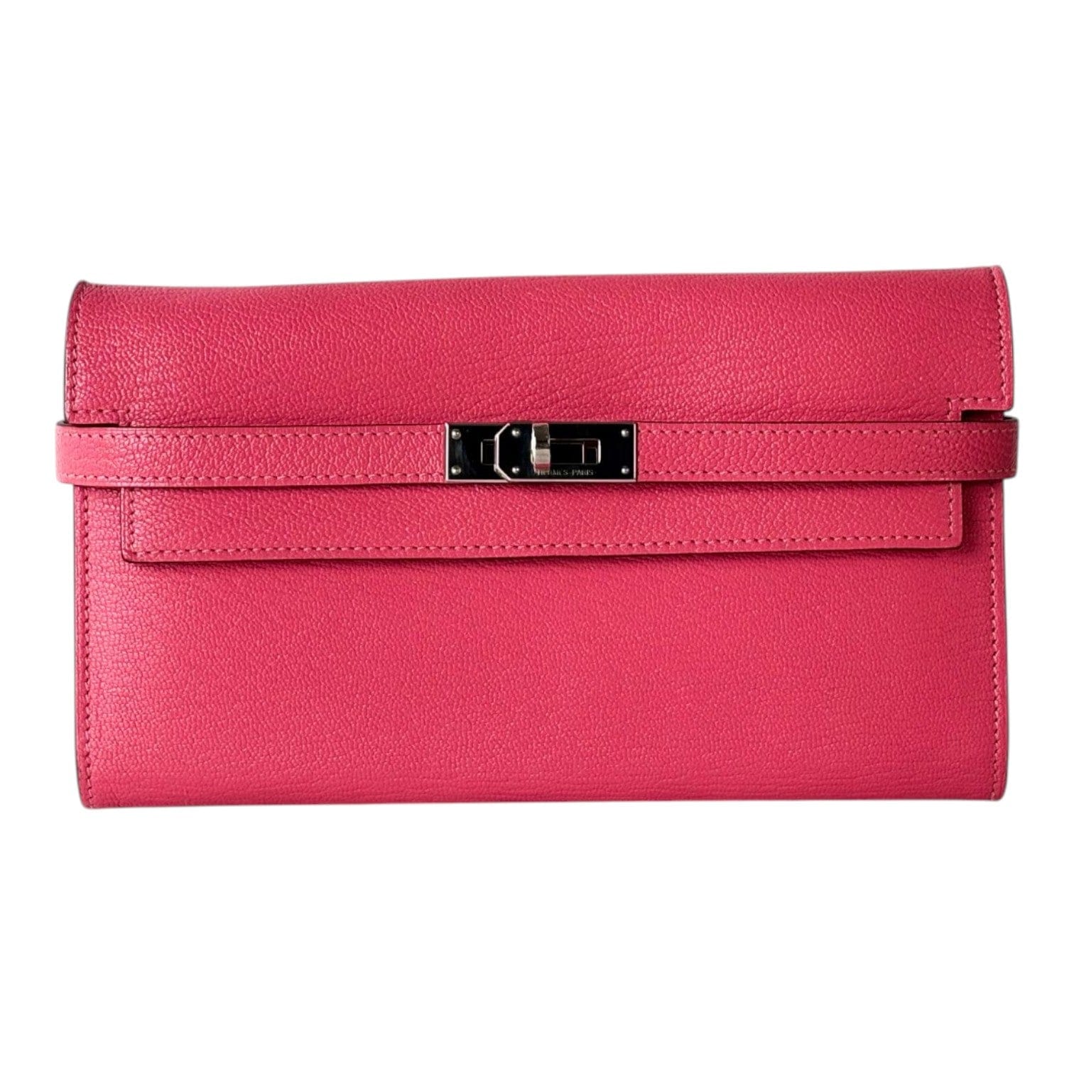 Hermes Hermes Pink Long Wallet Kelly with PHW