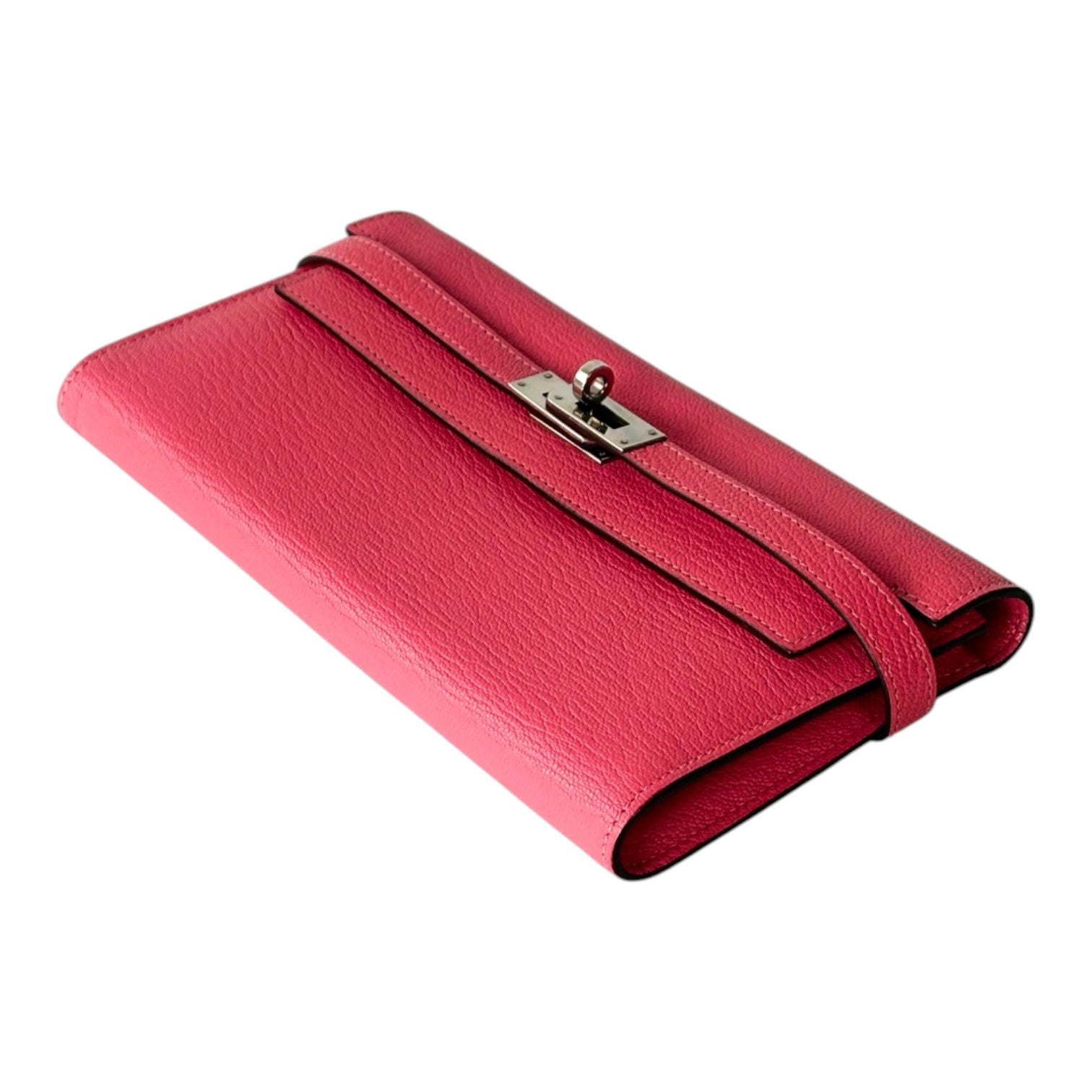 Hermes Hermes Pink Long Wallet Kelly with PHW